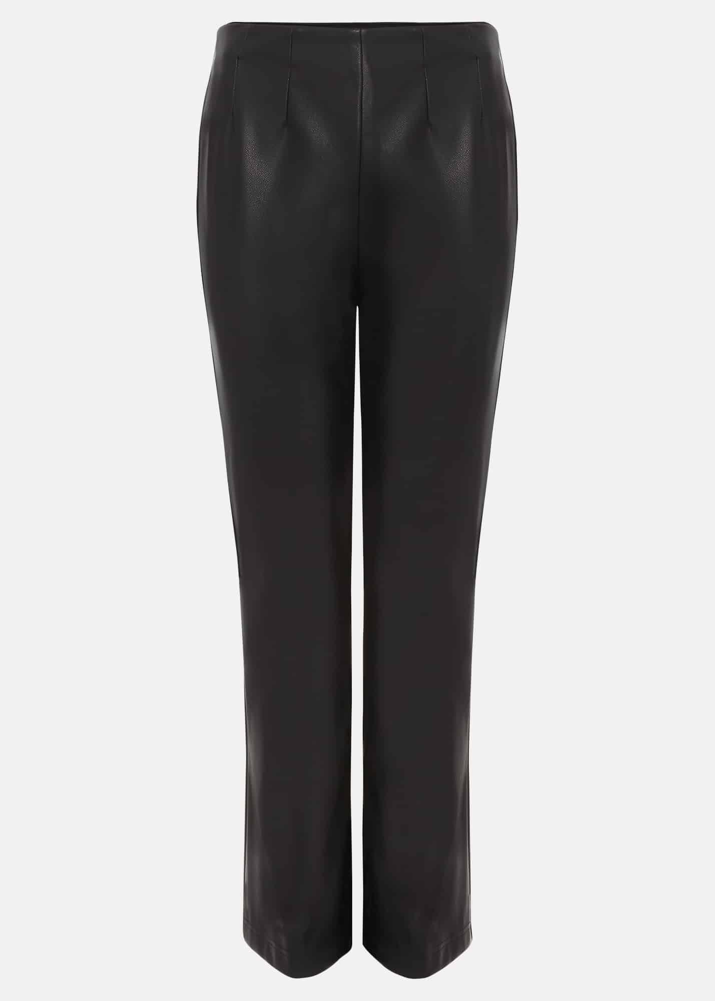 Mya Black Pu Crop Trousers