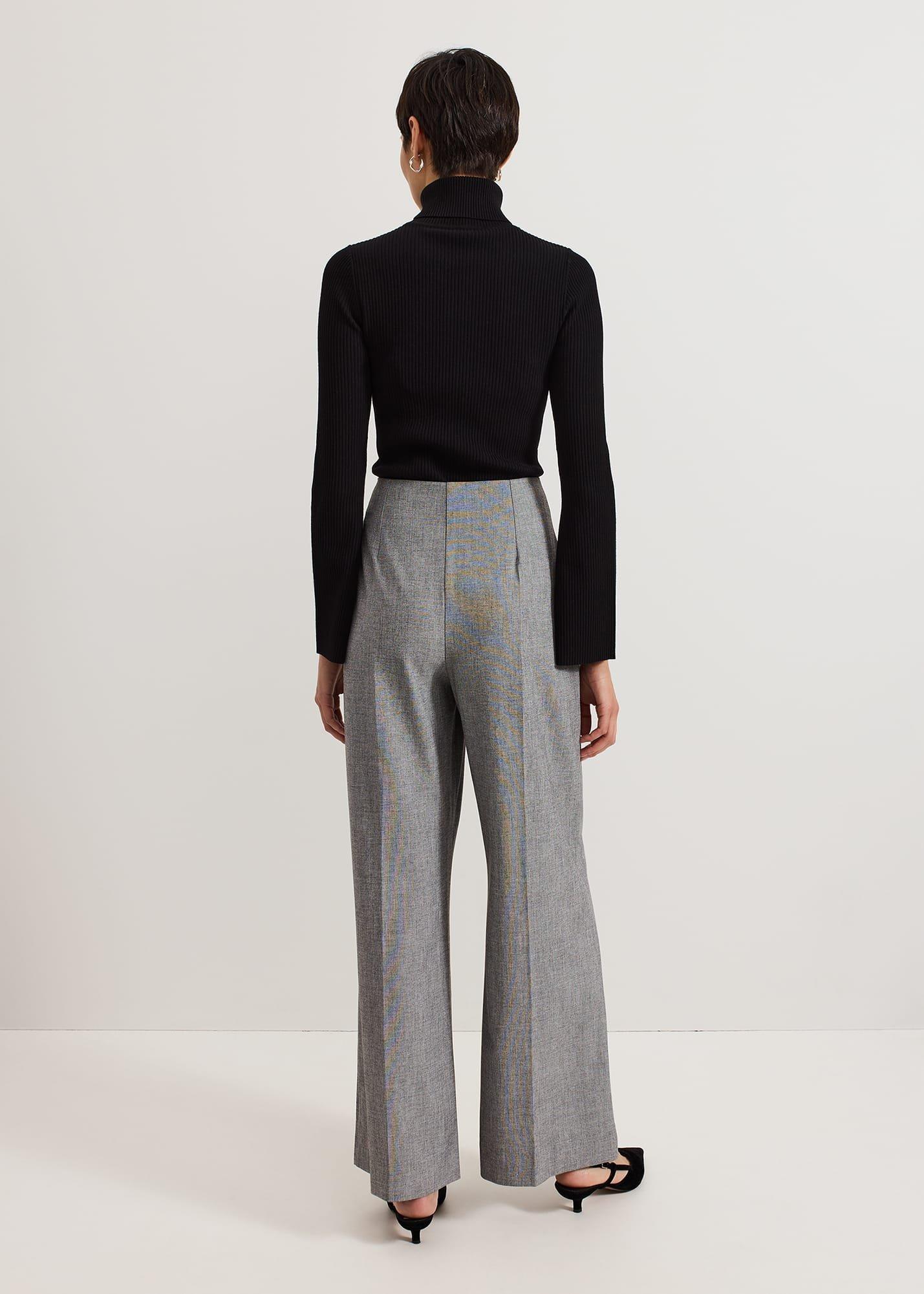 Dilly Pleat Detail Wide Leg Trouser