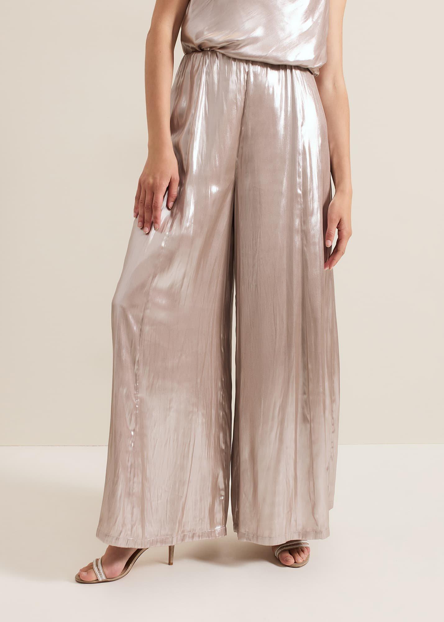 Adrina Metallic Wide Leg Trouser