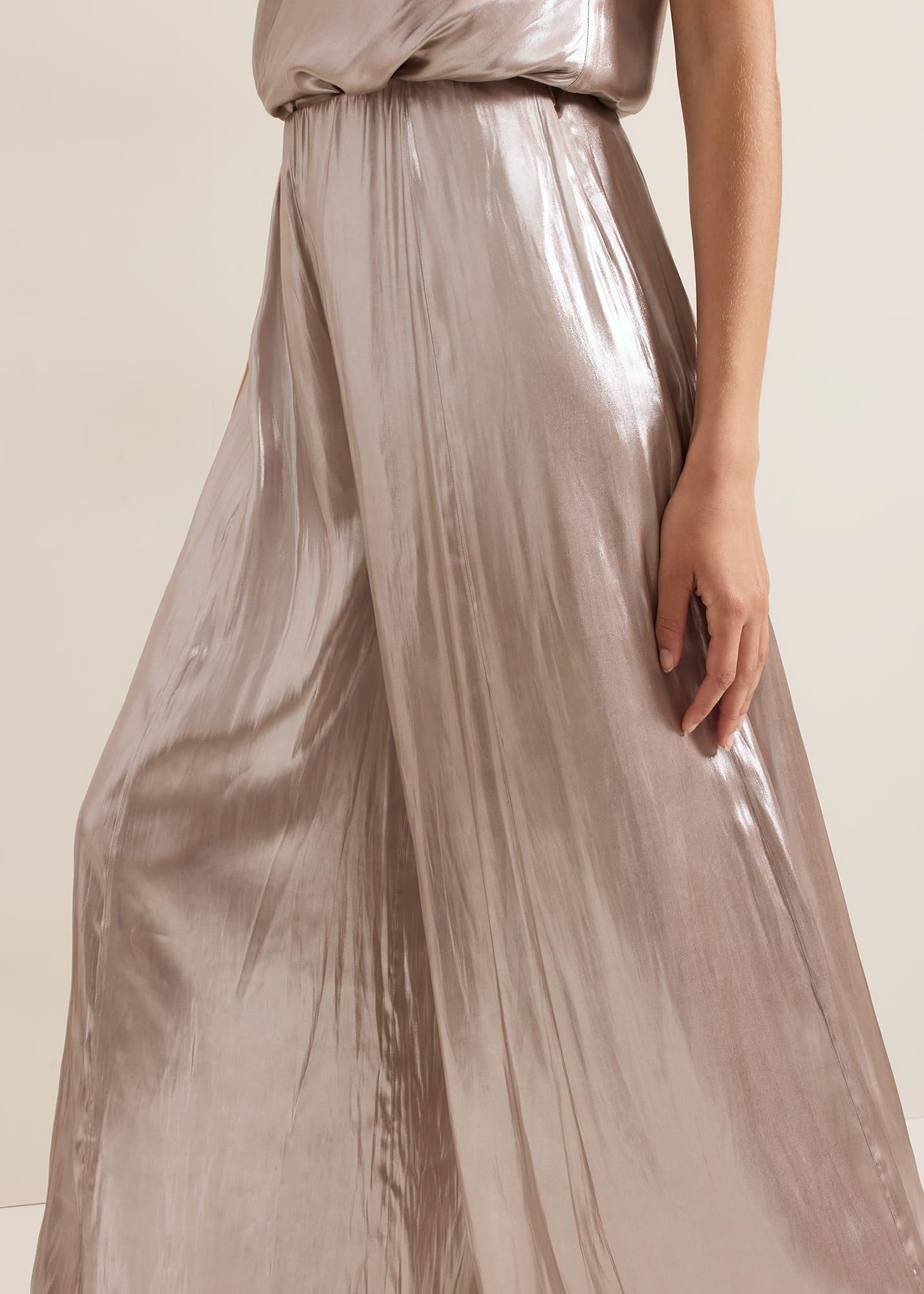 Adrina Metallic Wide Leg Trouser