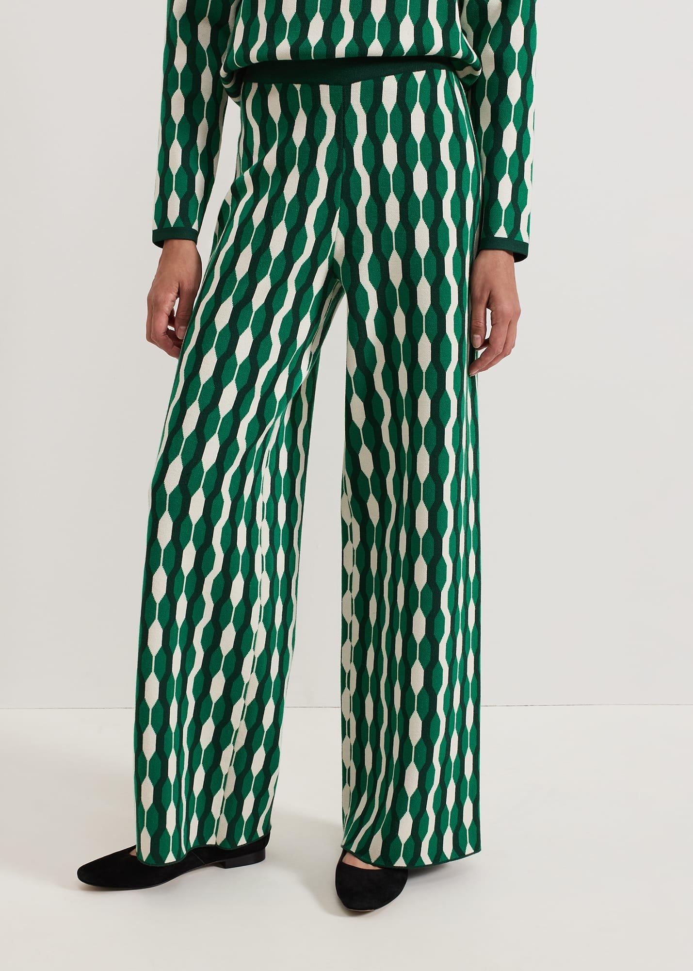${product-id}-Payton Geo Jacquard Knitted Trousers-Green-${view-type}