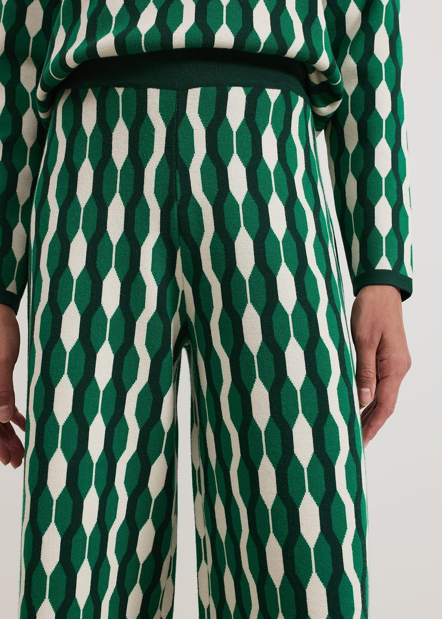 ${product-id}-Payton Geo Jacquard Knitted Trousers-Green-${view-type}