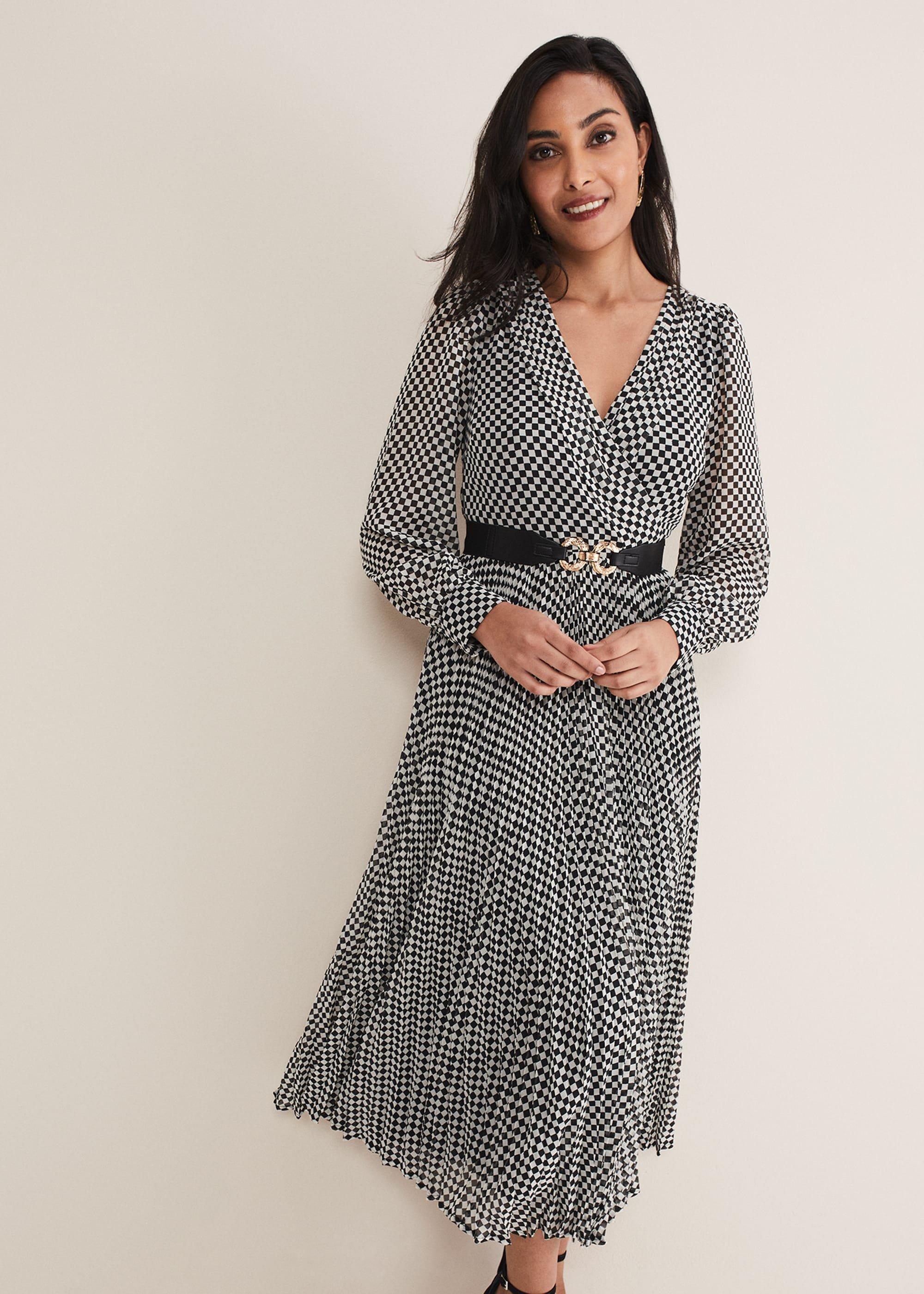 Petite Carmen Checked Midaxi Dress