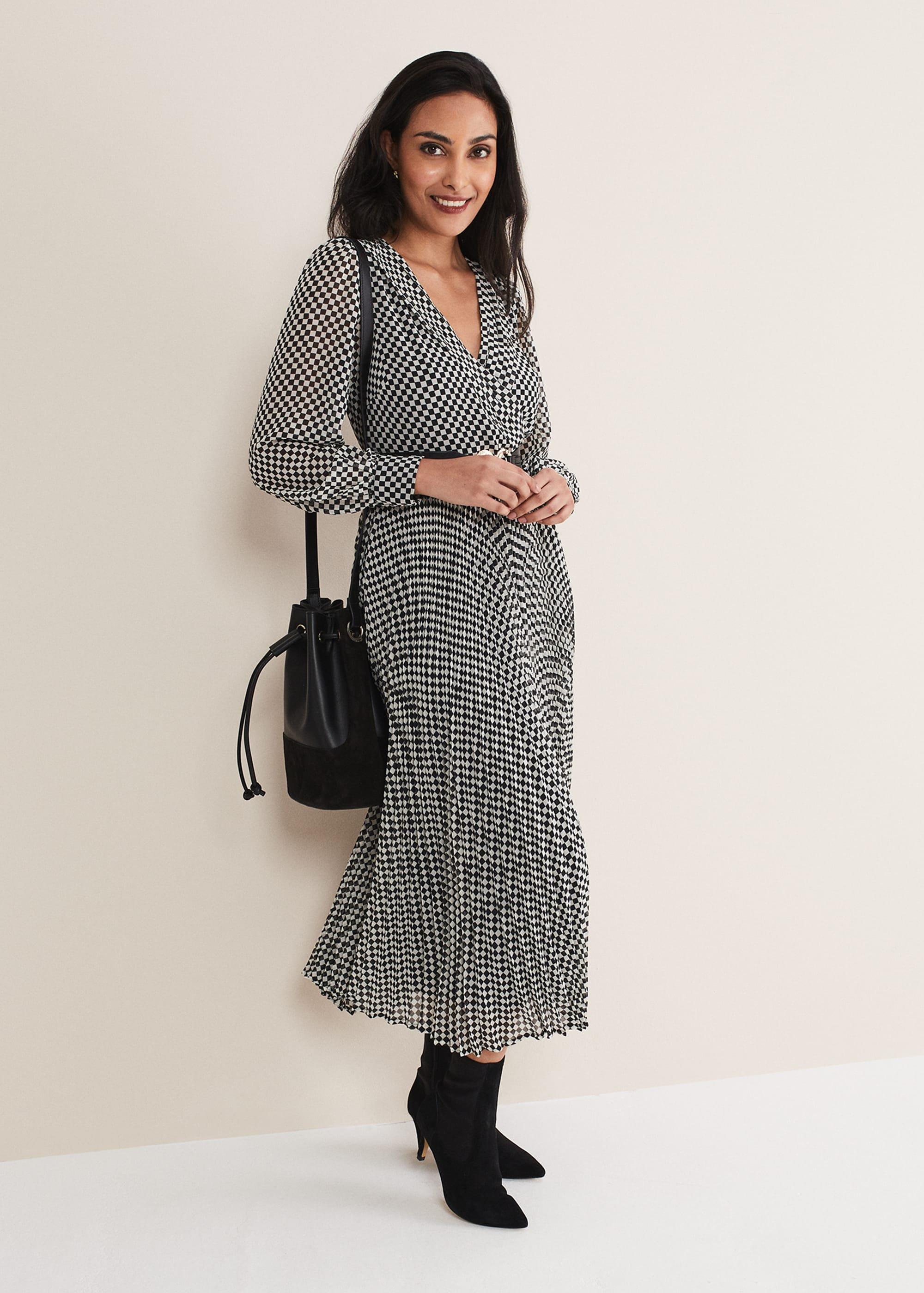 Petite Carmen Checked Midaxi Dress