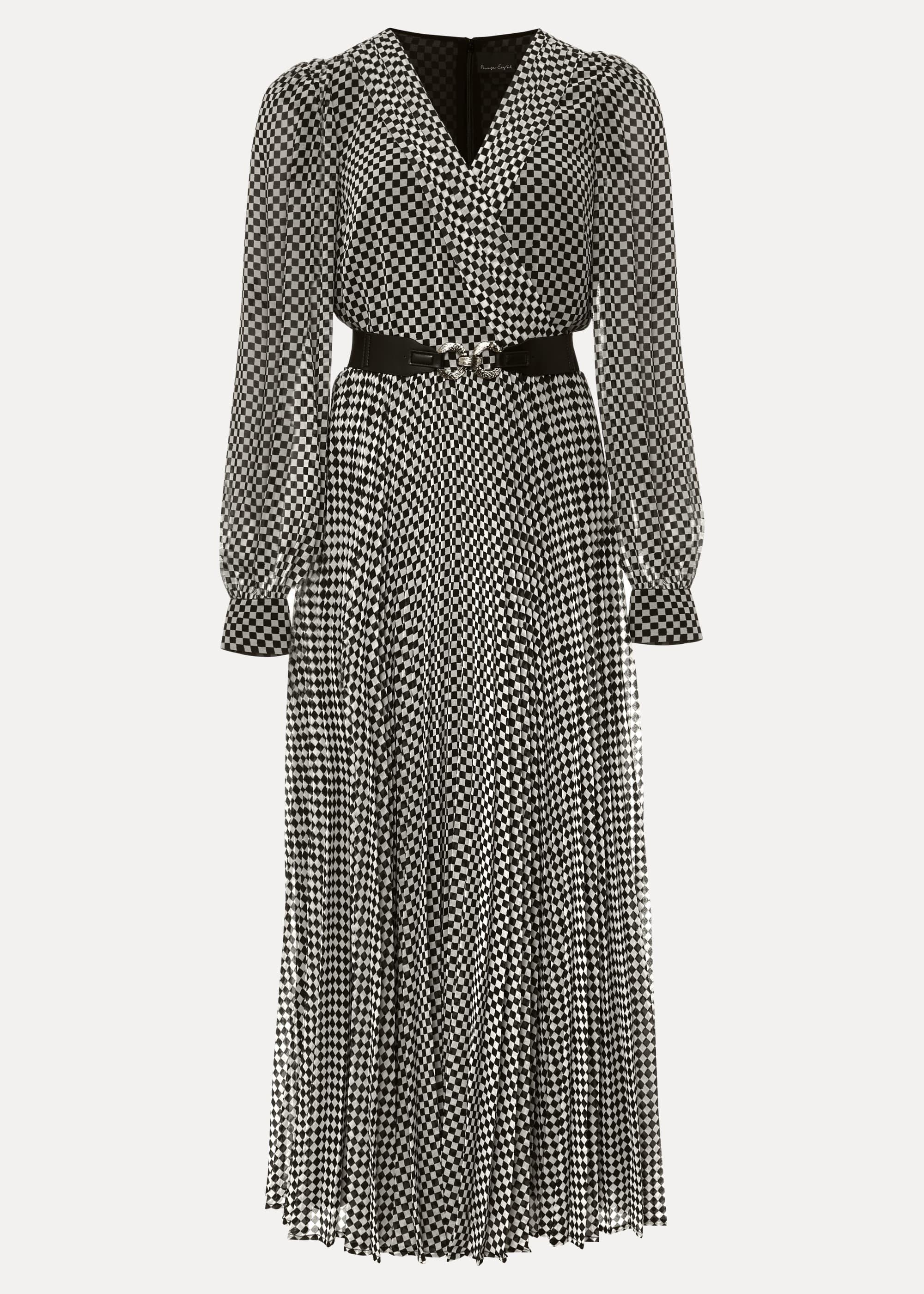 Petite Carmen Checked Midaxi Dress