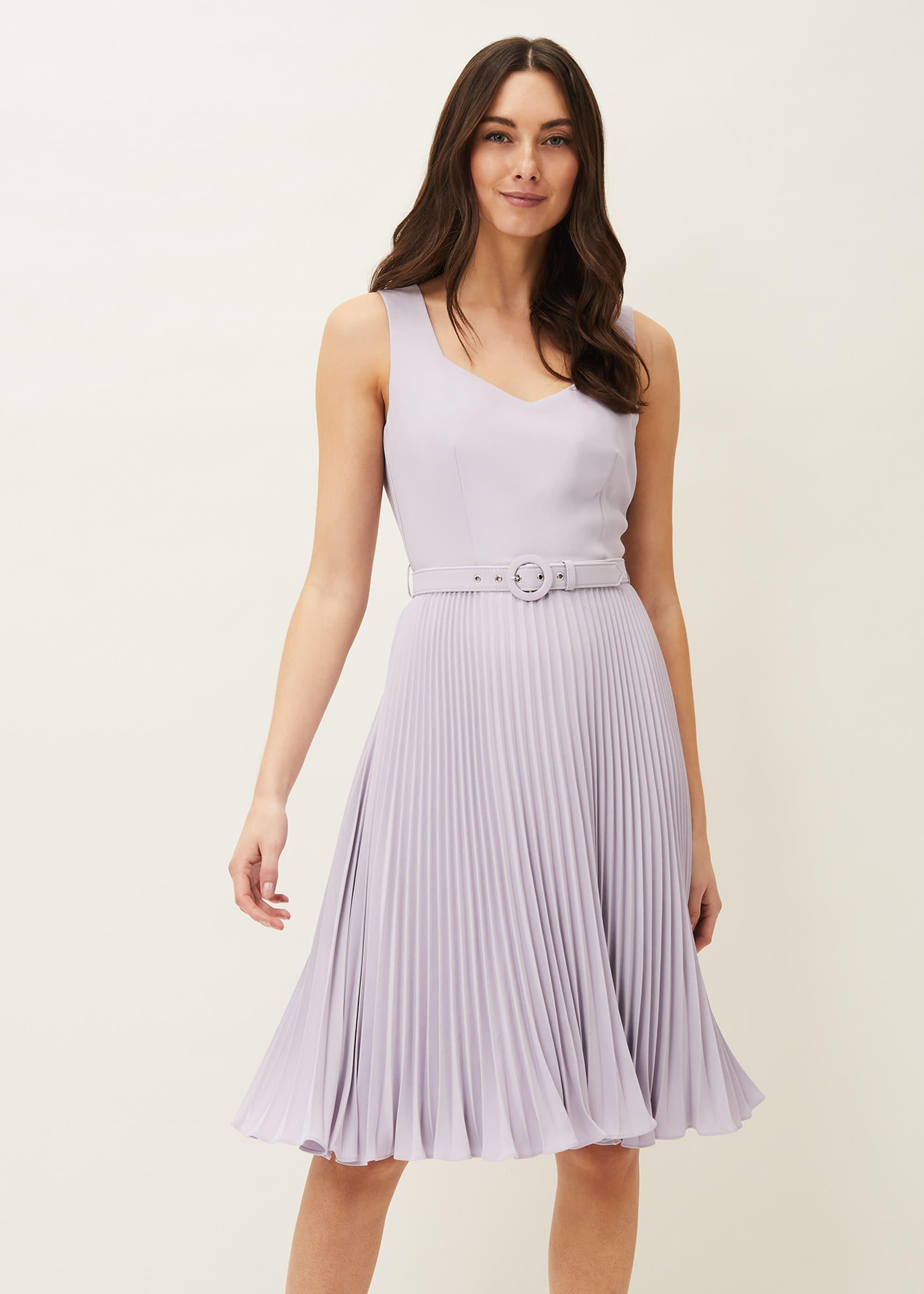 Breena Pleated Belted Dress