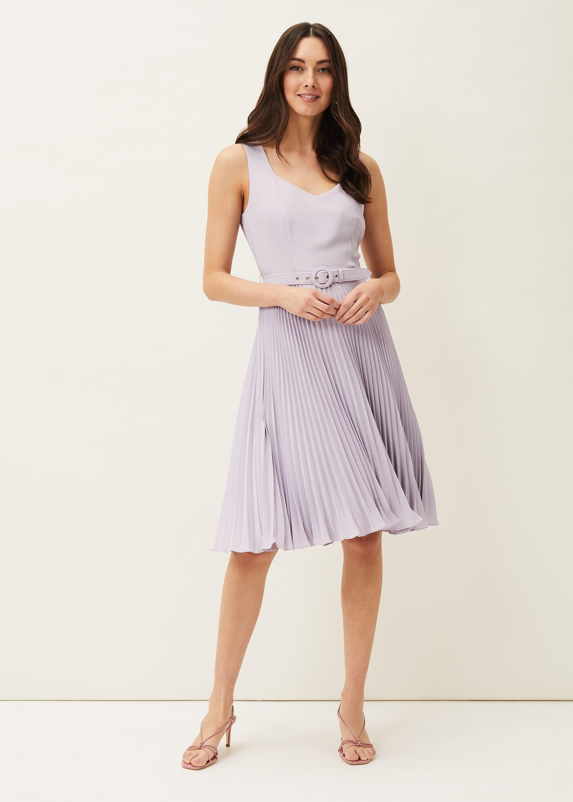 Breena Pleated Belted Dress