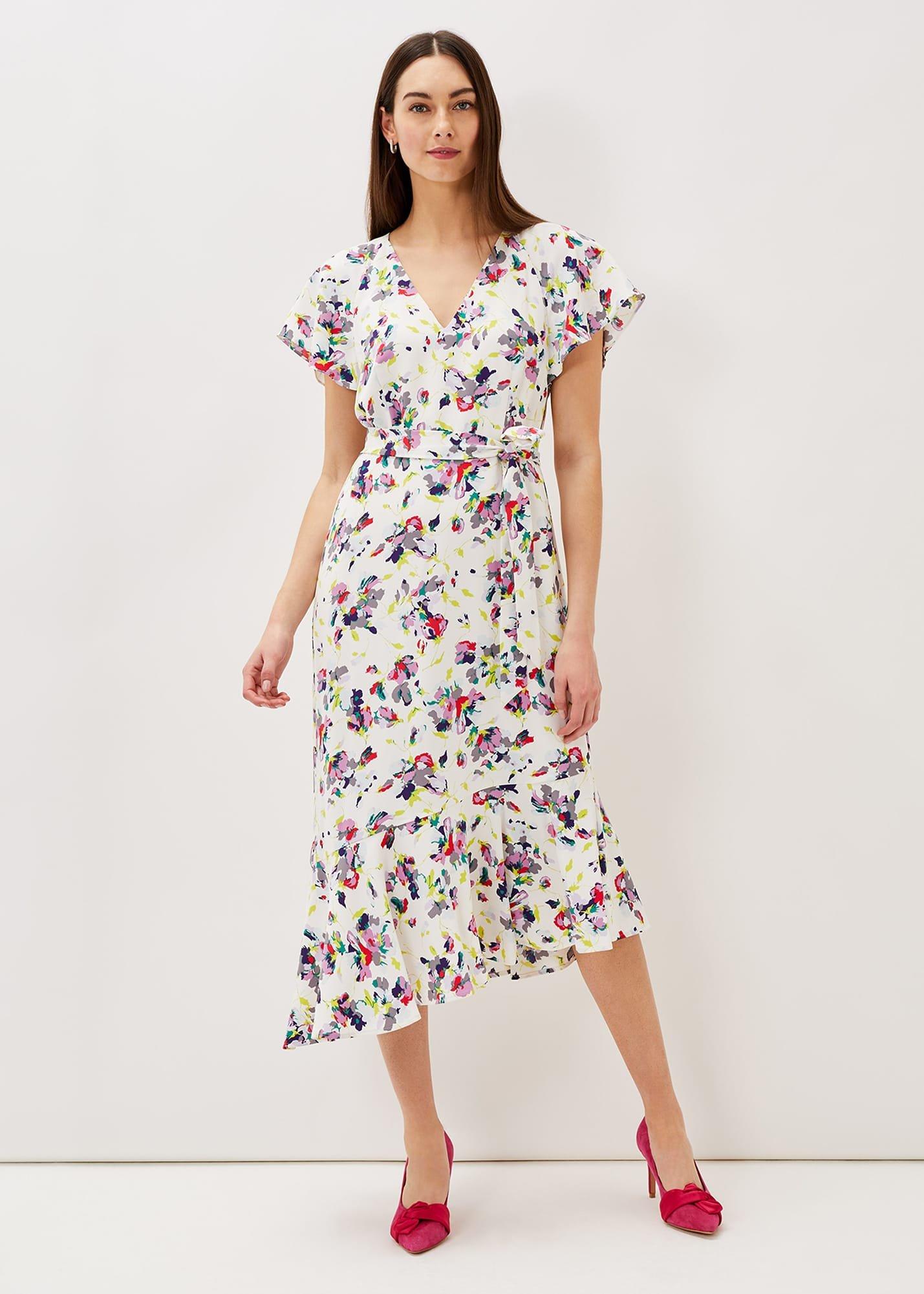 Lorel Floral Asymmetric Hem Dress