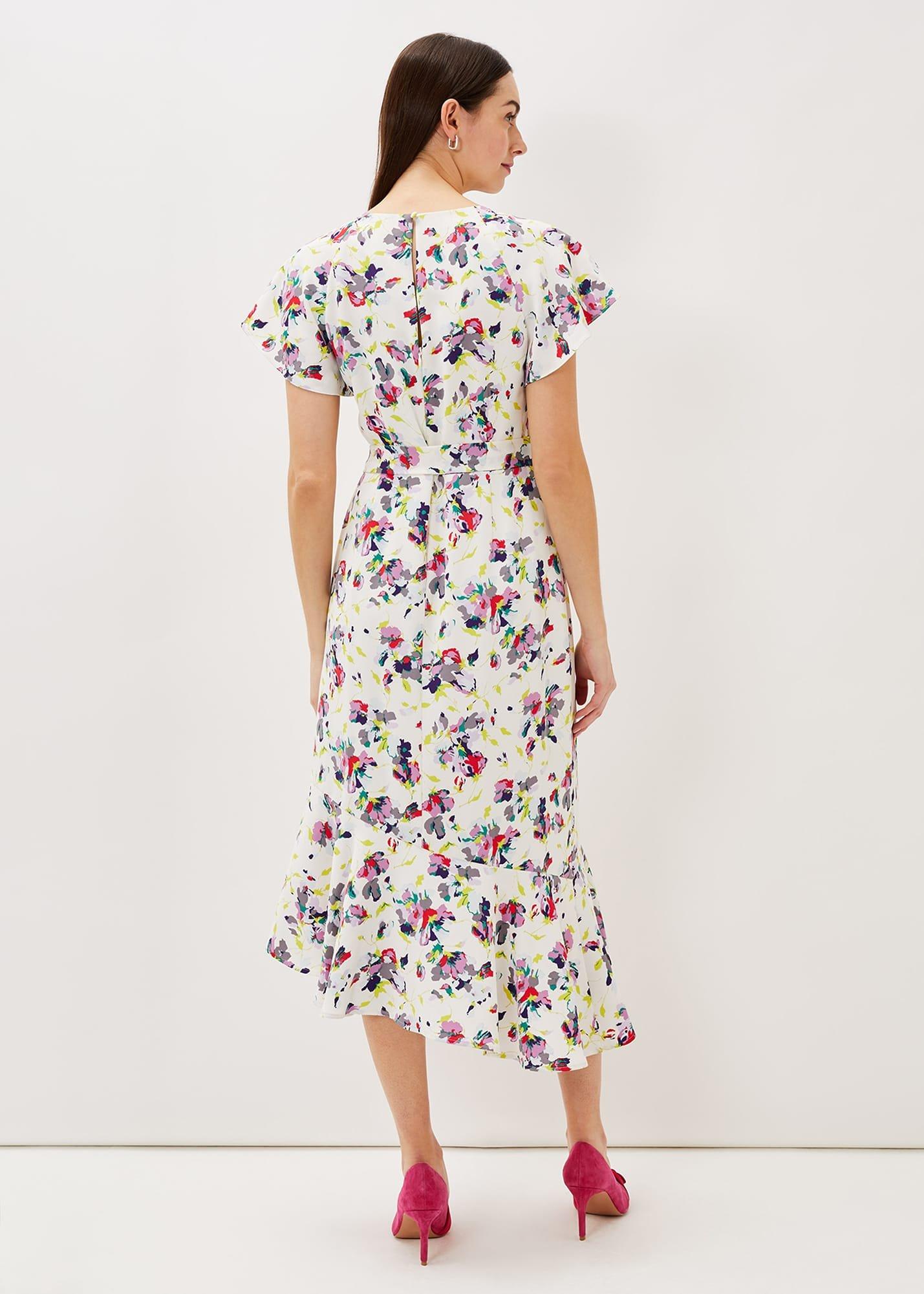Lorel Floral Asymmetric Hem Dress