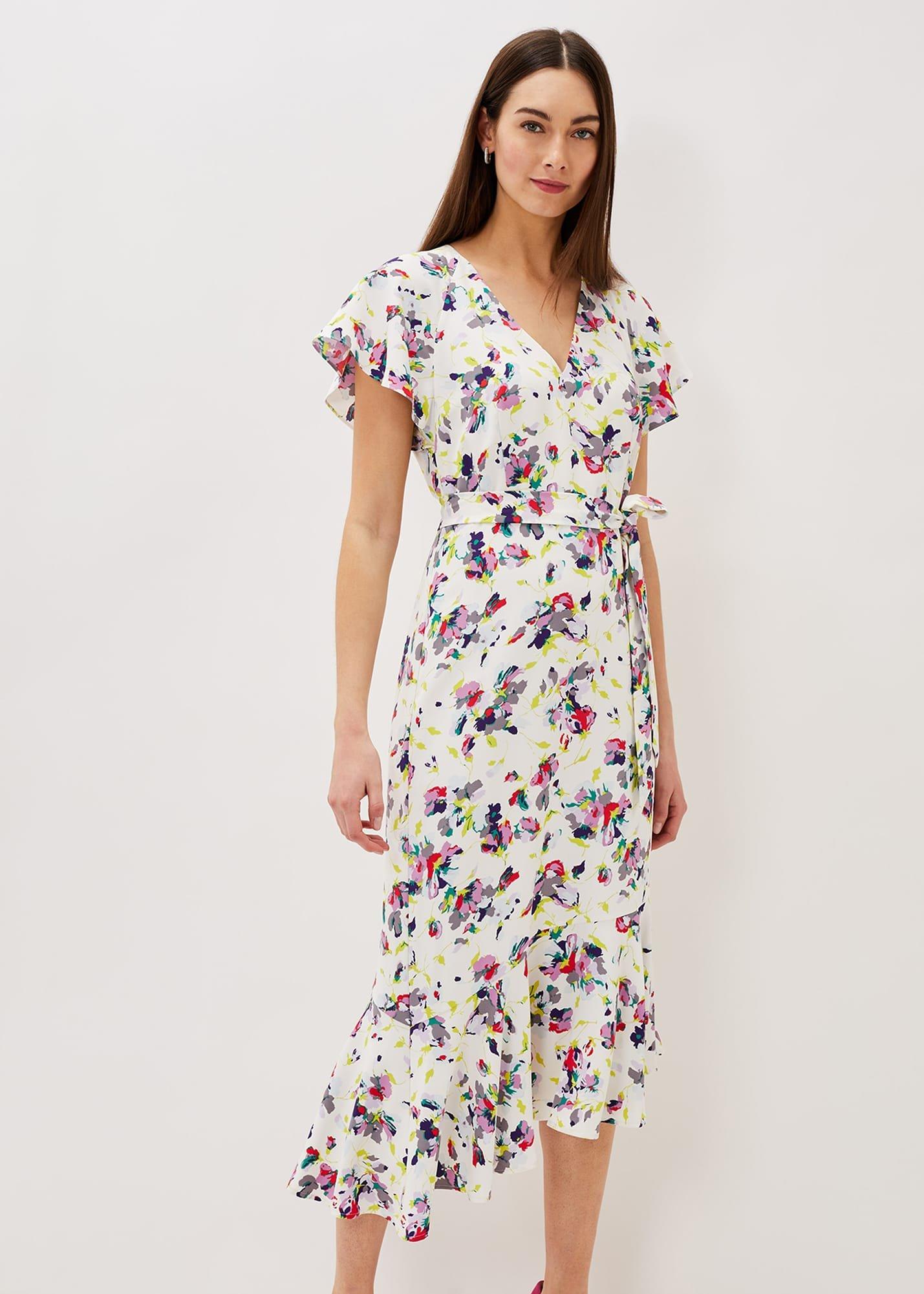 Lorel Floral Asymmetric Hem Dress