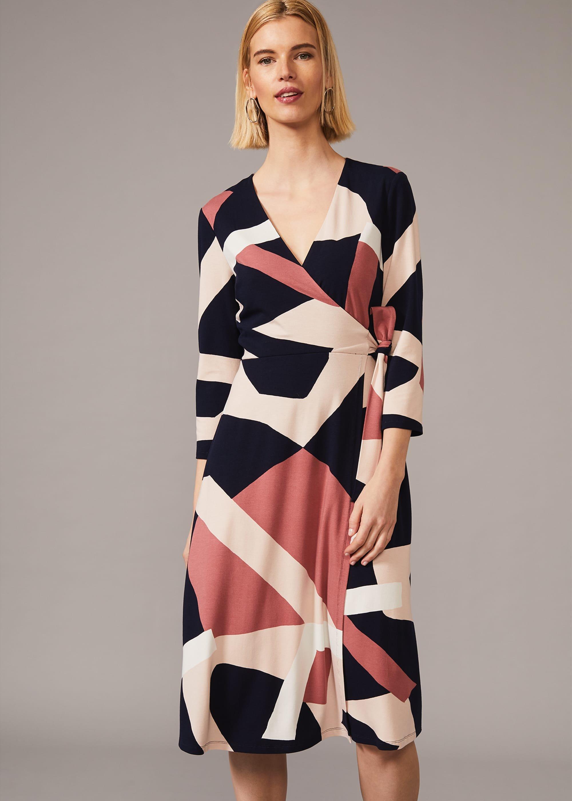 Nelly Abstract Print Wrap Dress