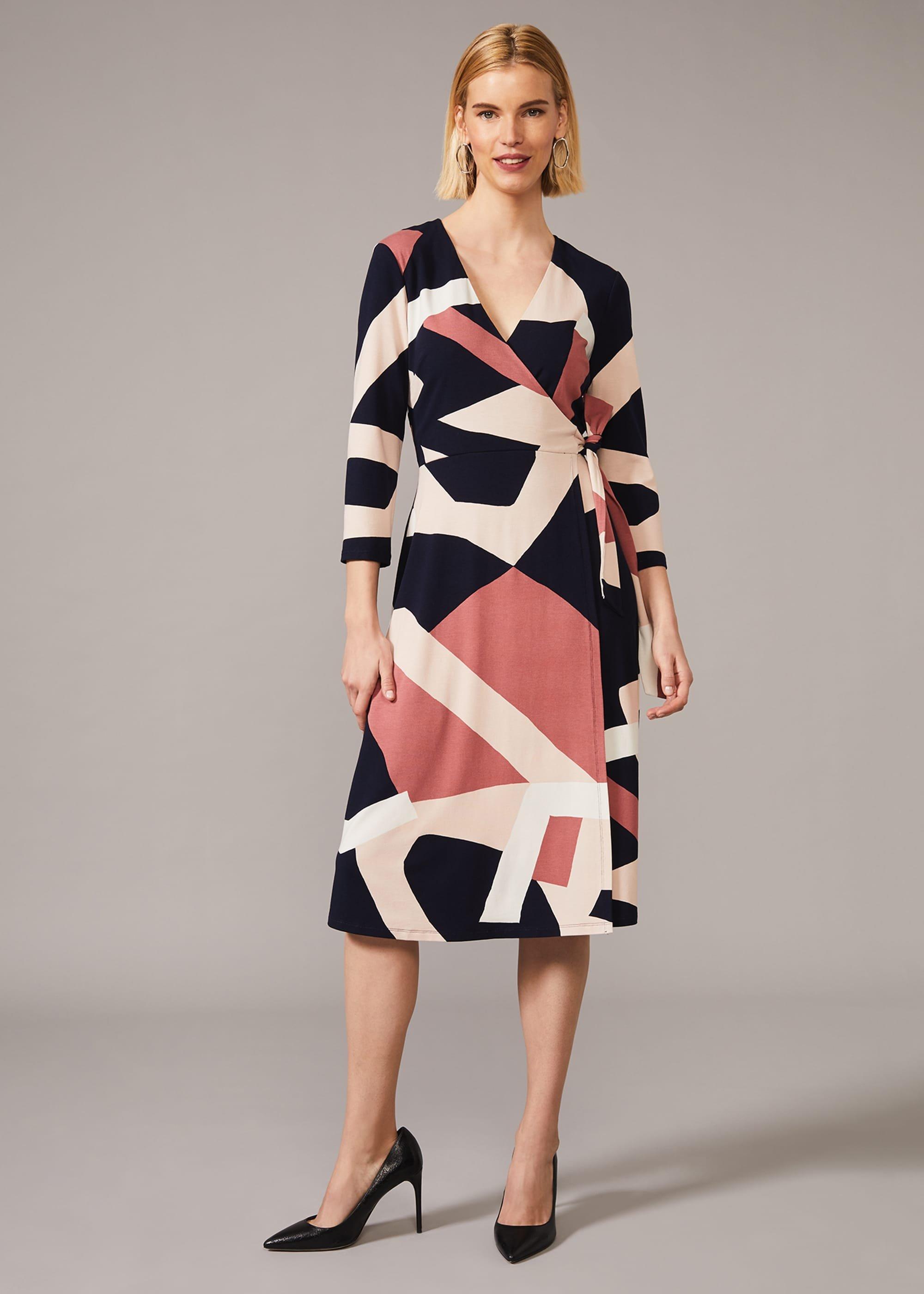 Nelly Abstract Print Wrap Dress