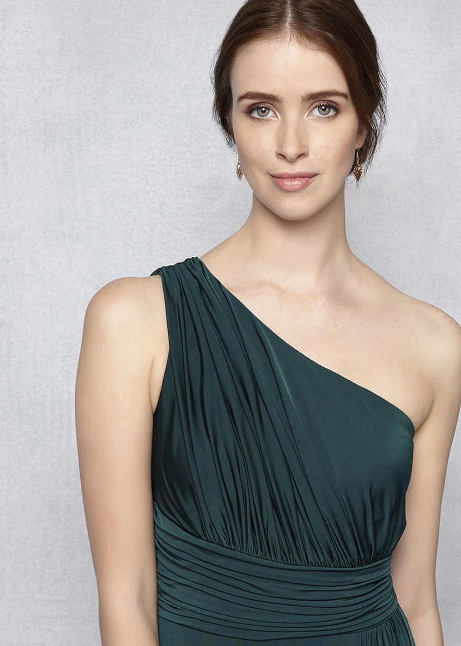 Saffron One Shoulder Maxi Bridesmaid Dress