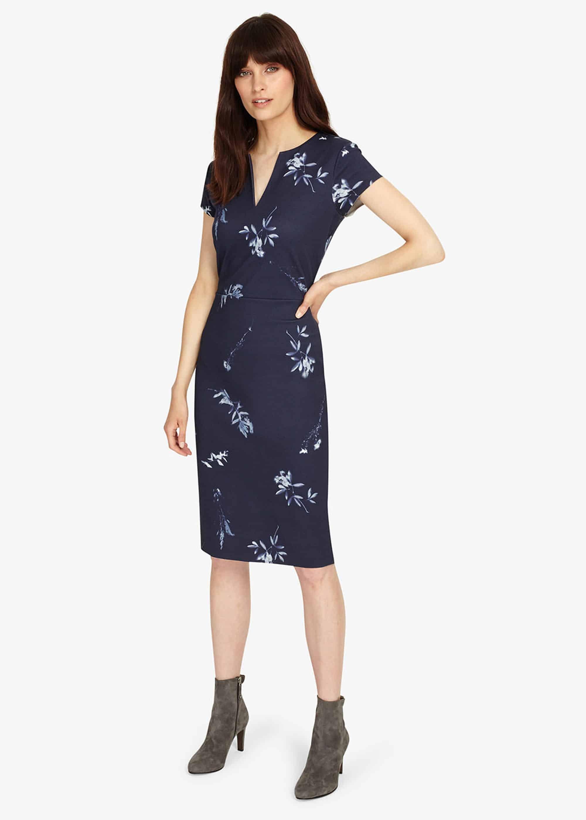 Megan Leaf Print Dress