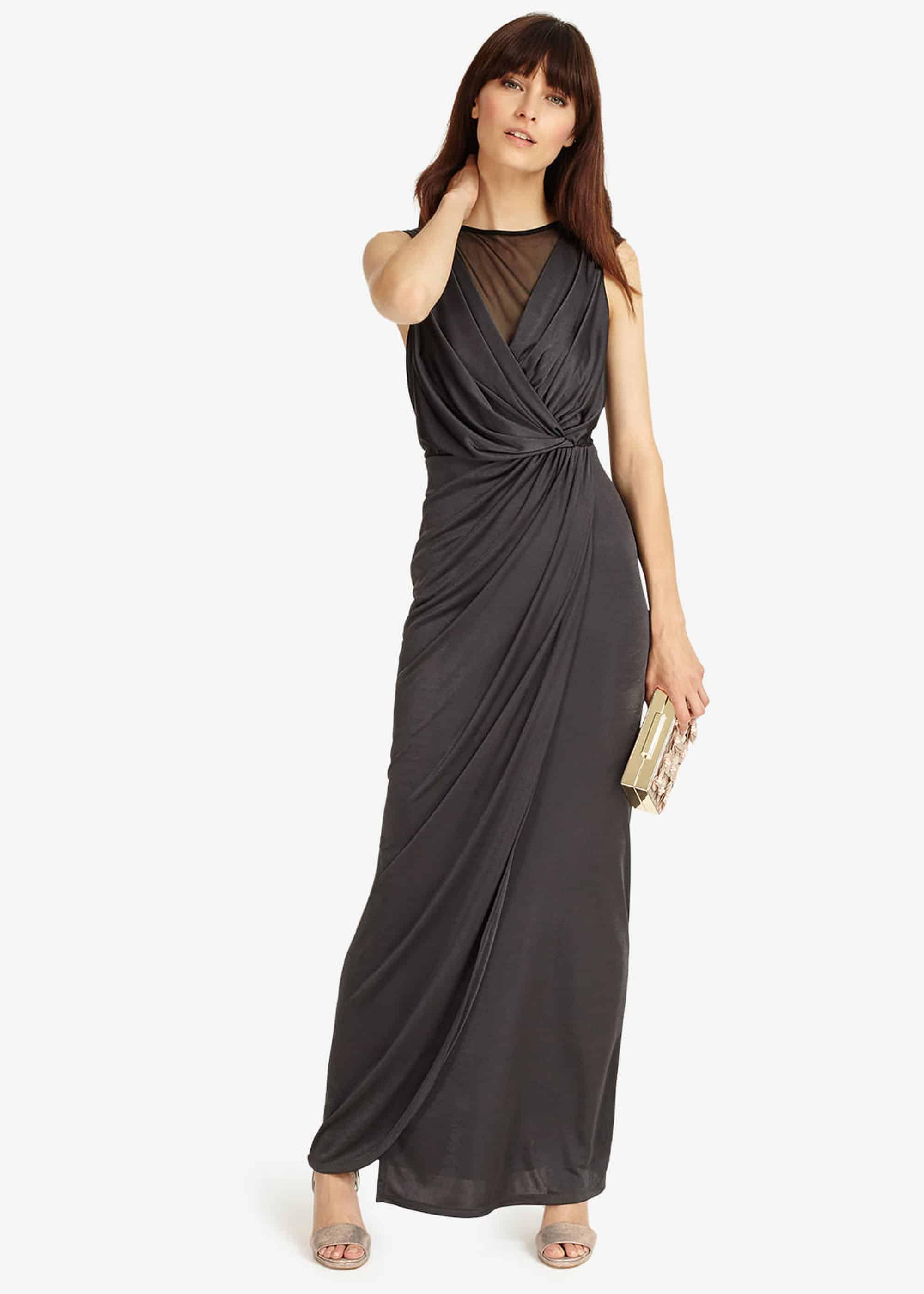 Drape Wrap Full Length Dress