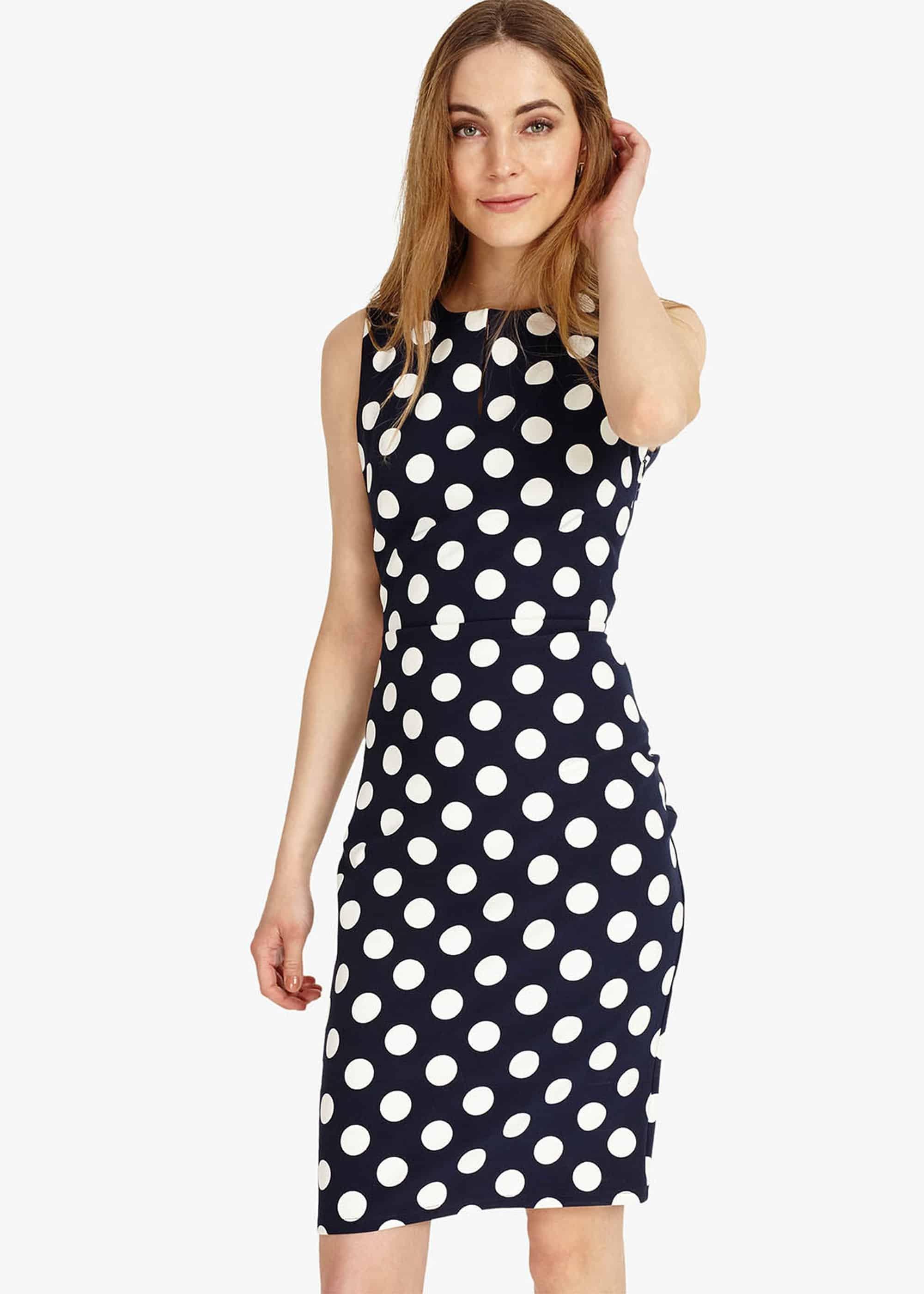 Katlyn Spot Keyhole Dress