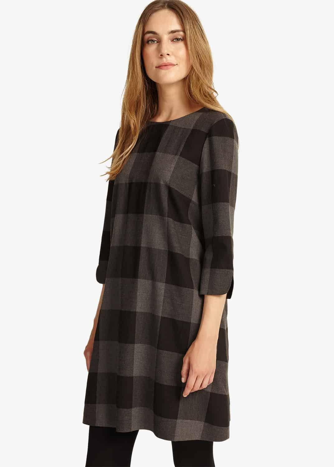 Check Swing Tunic Dress