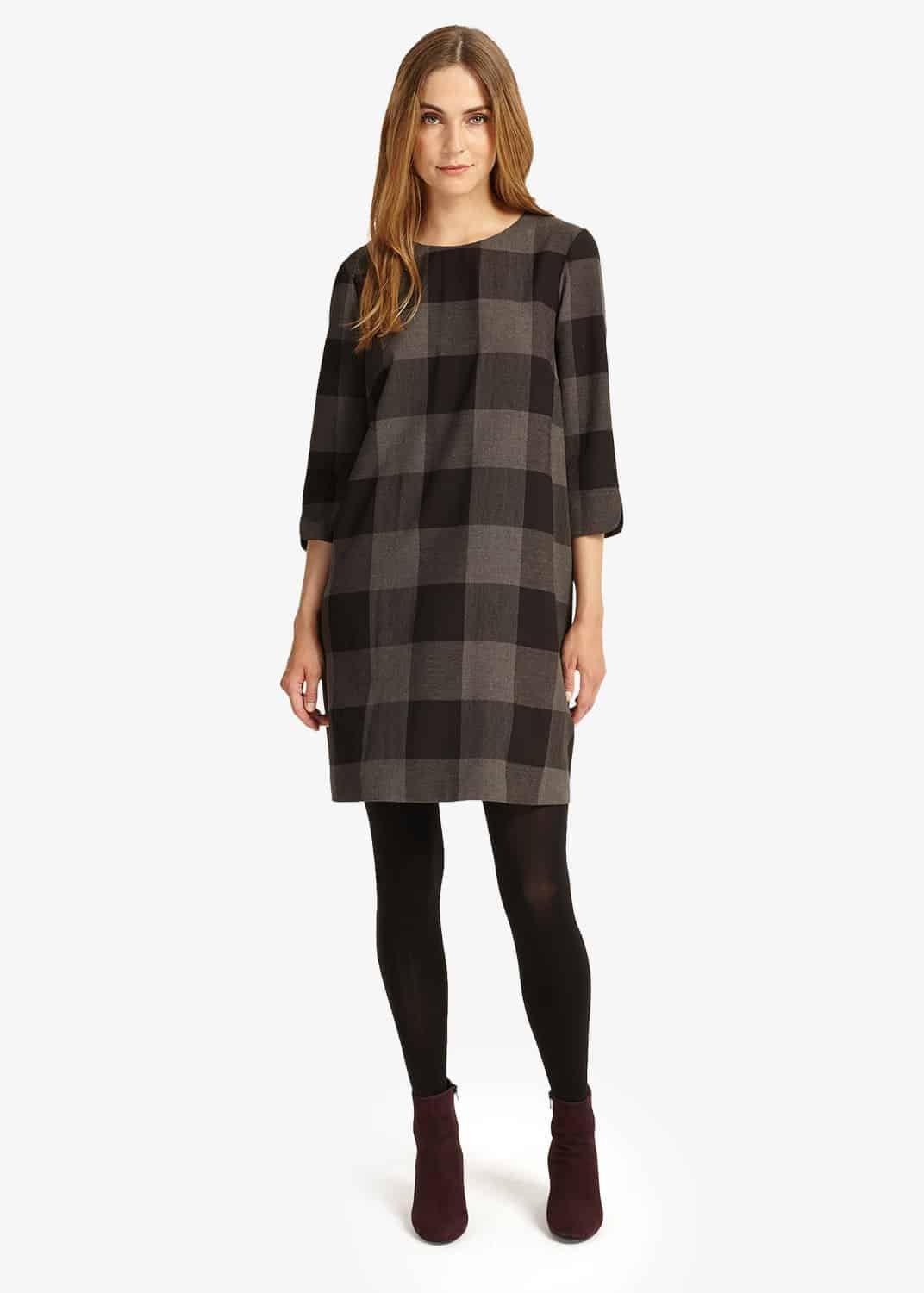 Check Swing Tunic Dress