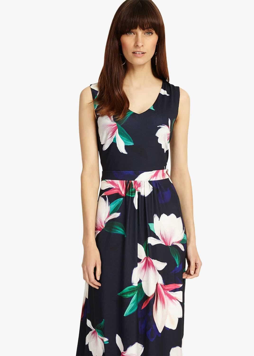 Magnolia Print Maxi Dress
