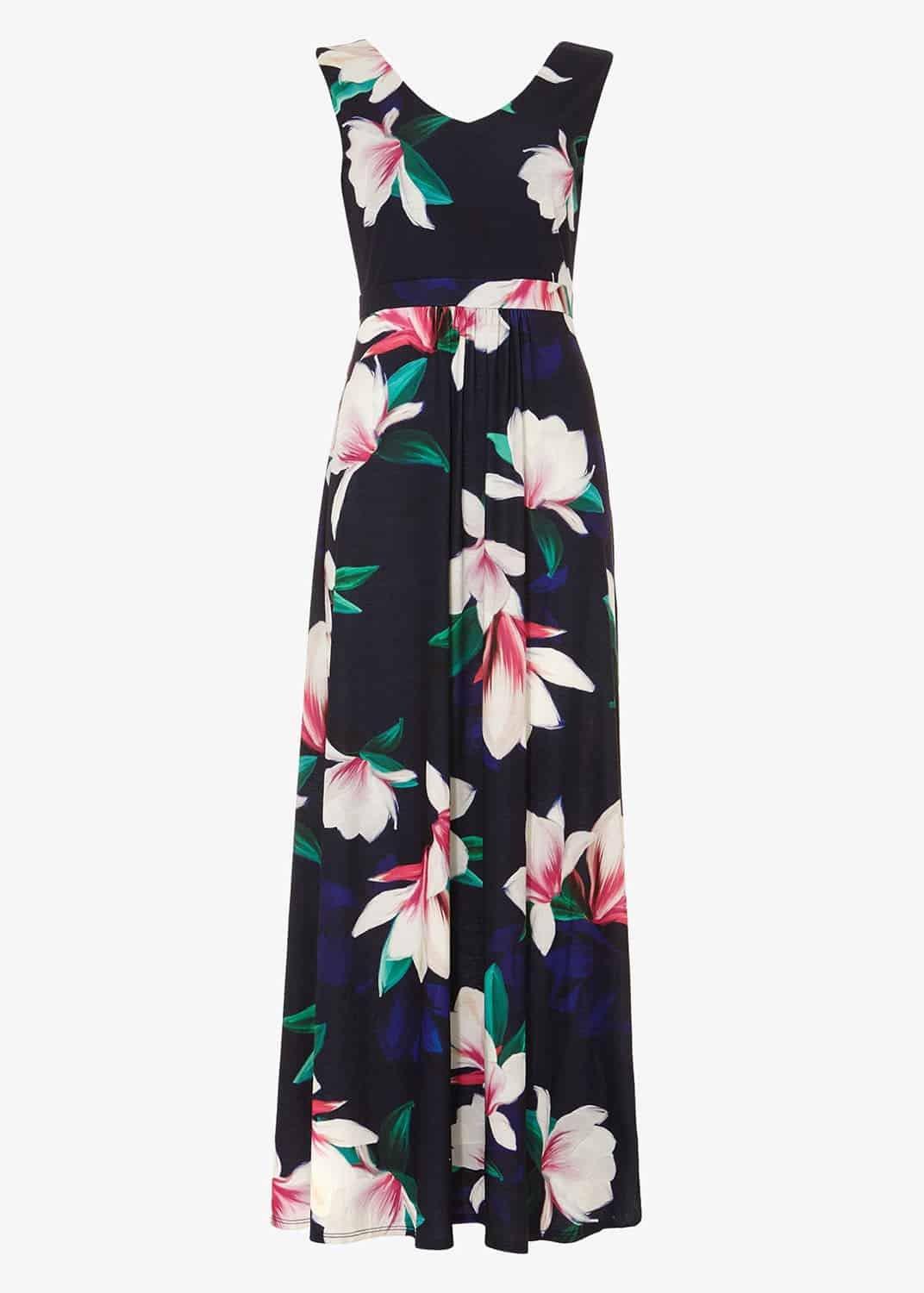Magnolia Print Maxi Dress