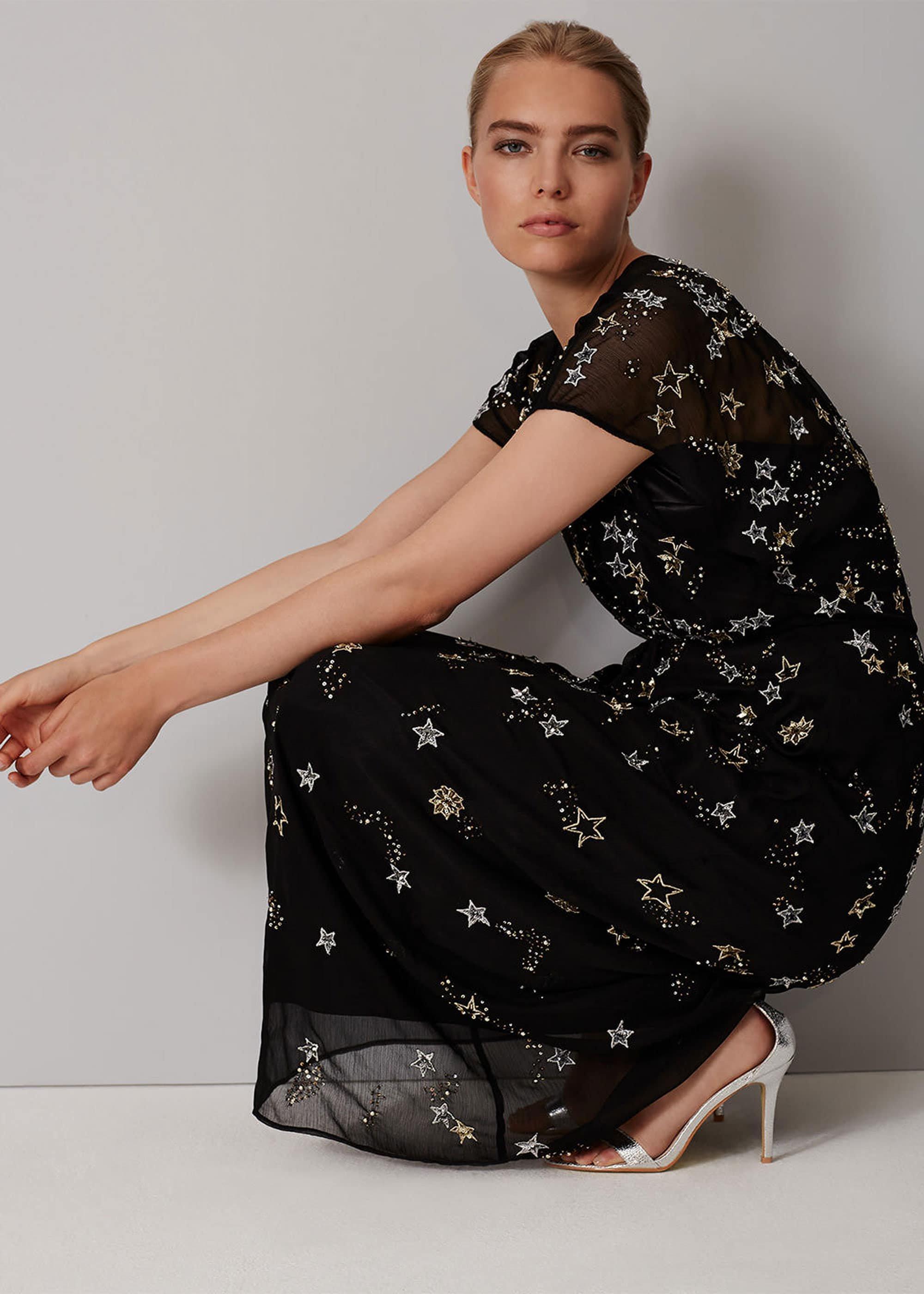 Carlotta Embroidered Star Maxi Dress