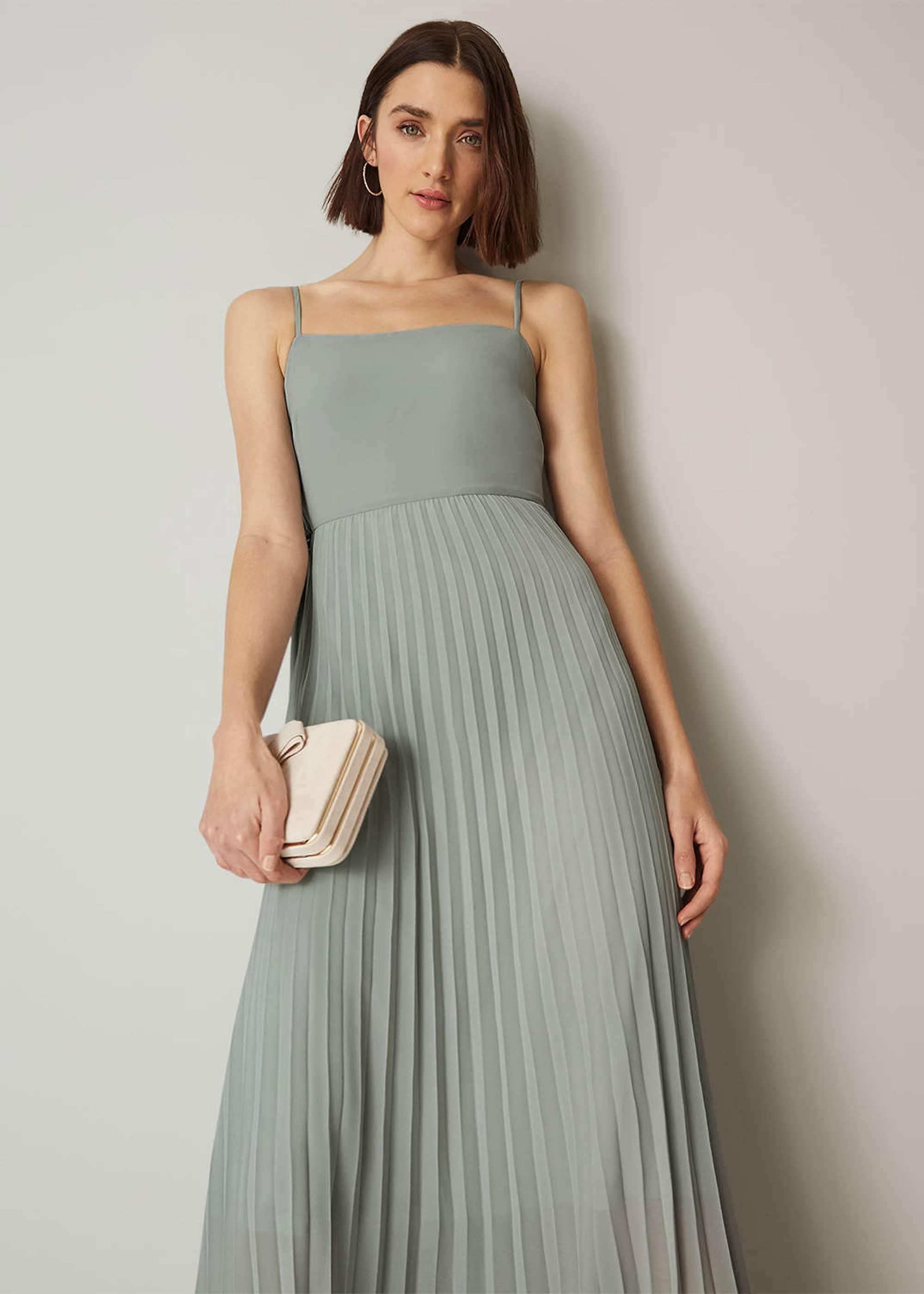 Sabrina Lace Pleated Maxi Bridesmaid Dress