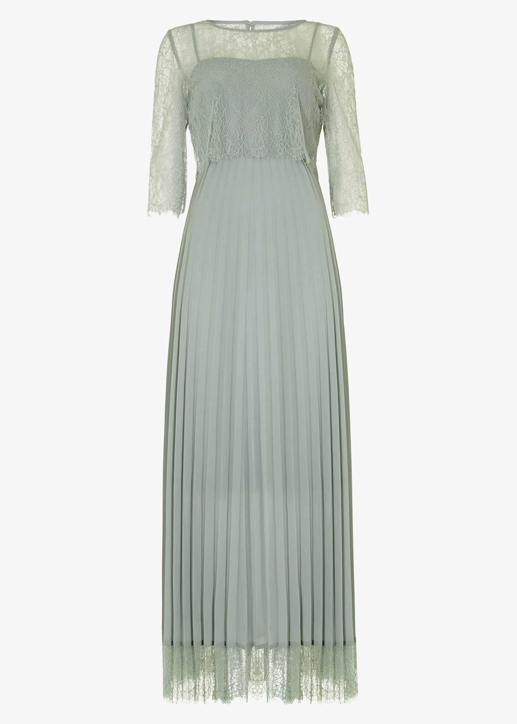 Sabrina Lace Pleated Maxi Bridesmaid Dress