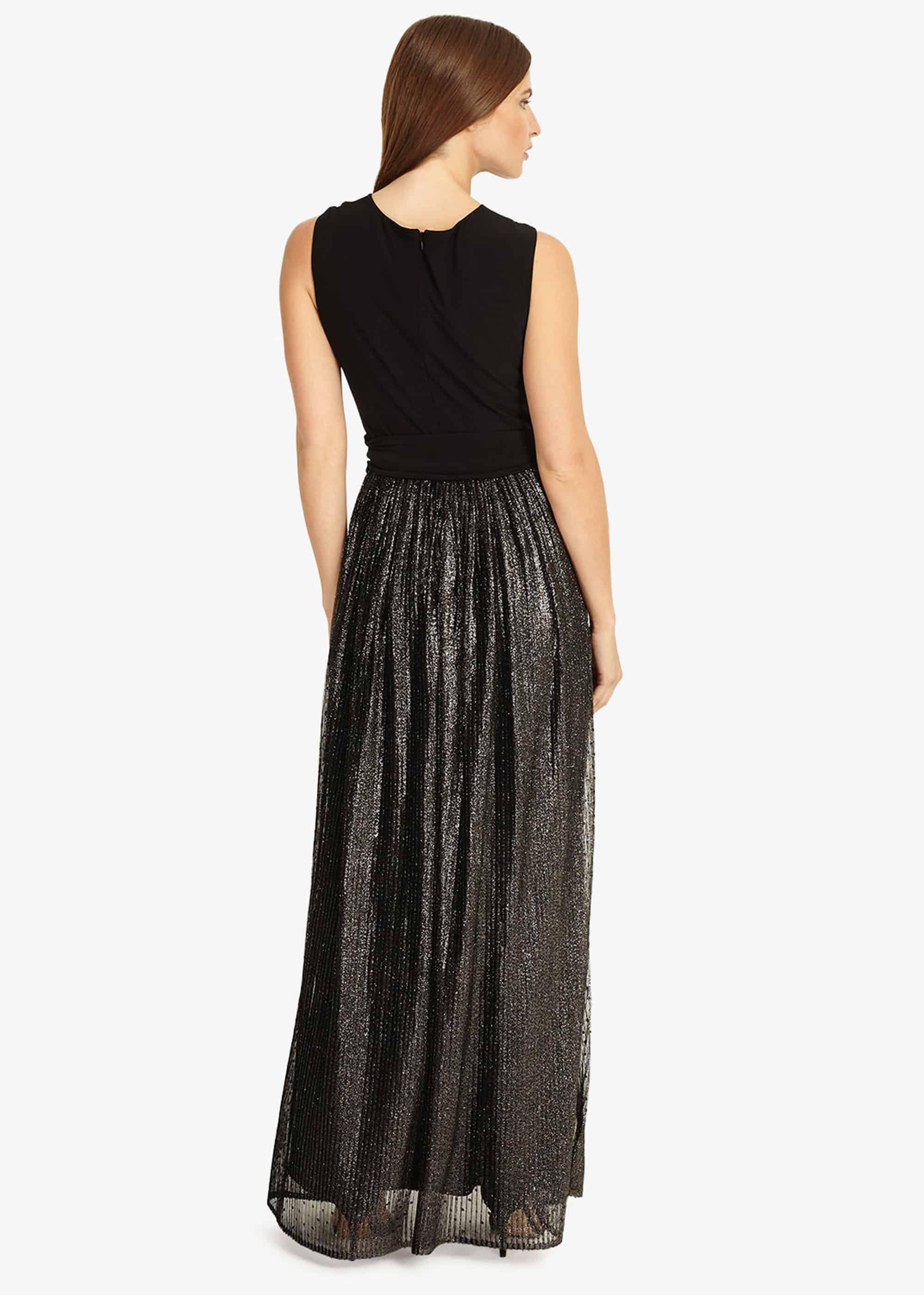 Jean Wrap Pleated Maxi Dress