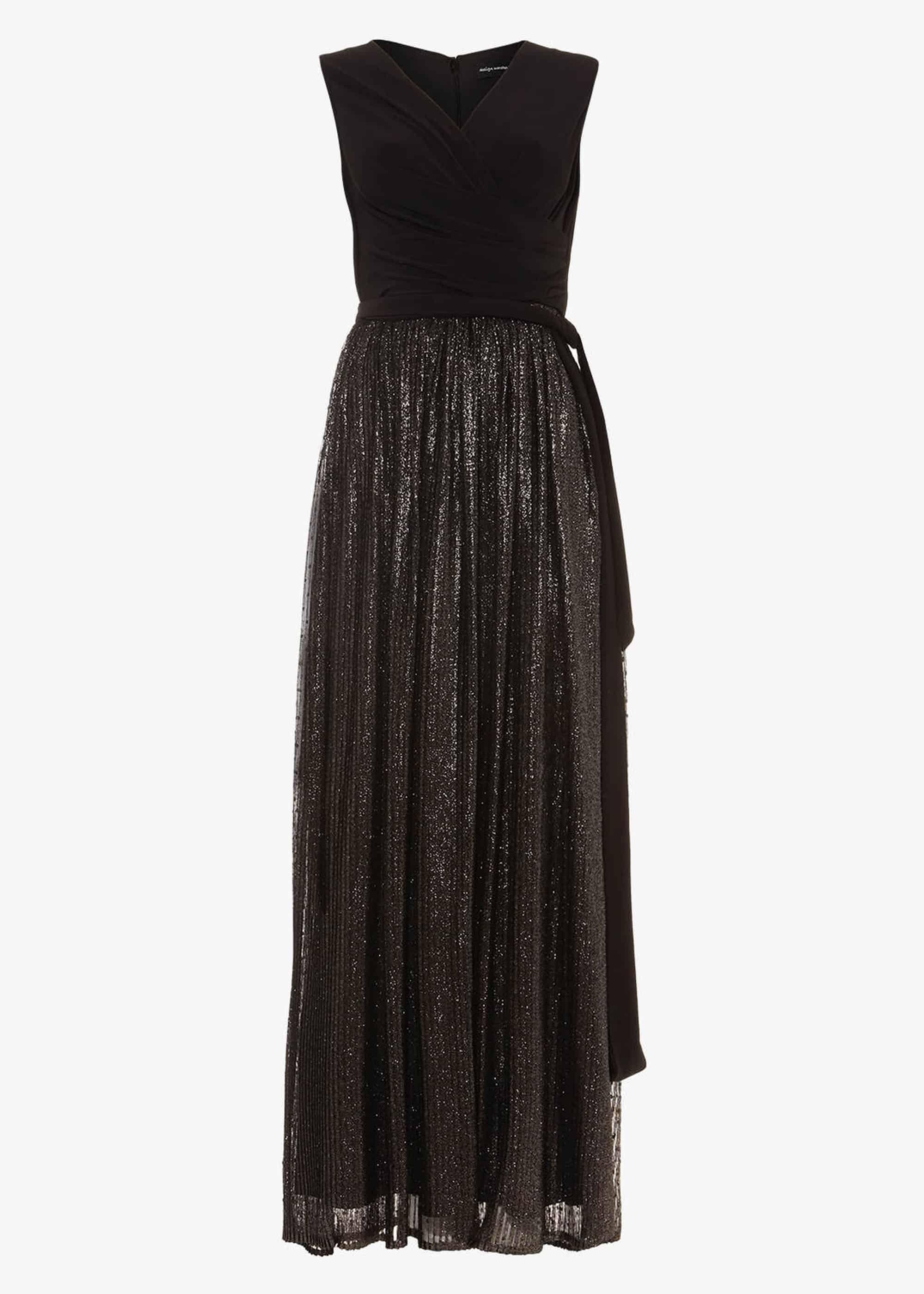Jean Wrap Pleated Maxi Dress