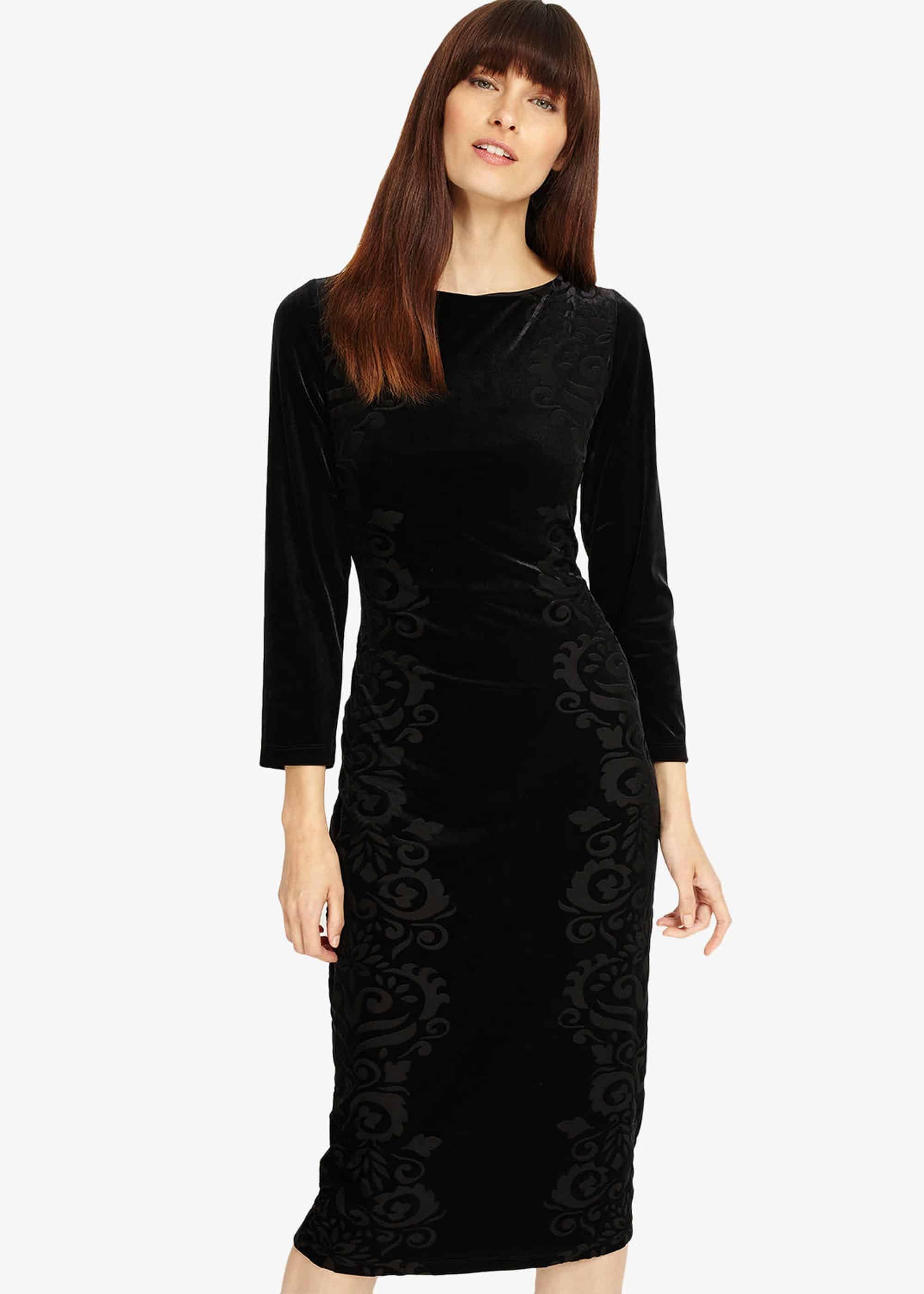 Petra Floral Velvet Burnout Dress