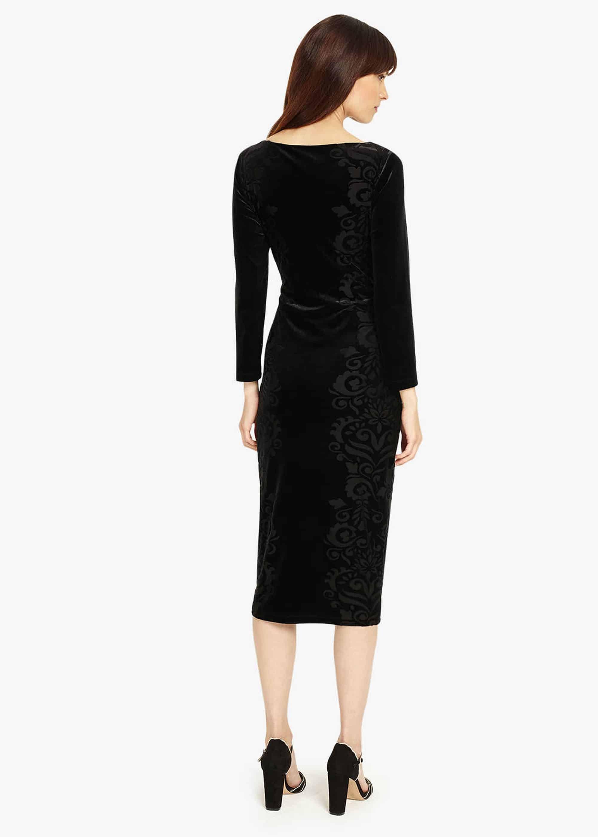 Petra Floral Velvet Burnout Dress