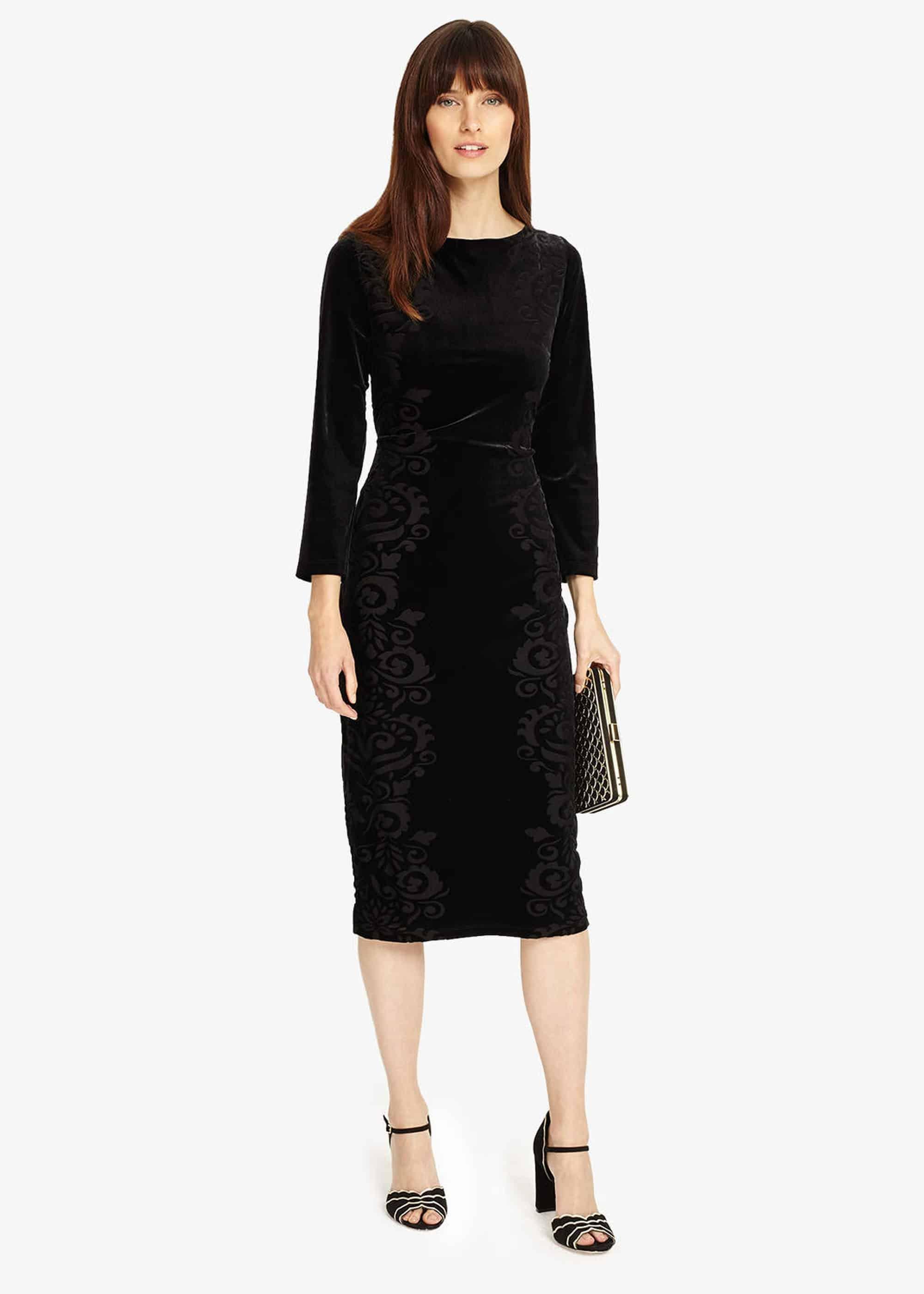 Petra Floral Velvet Burnout Dress