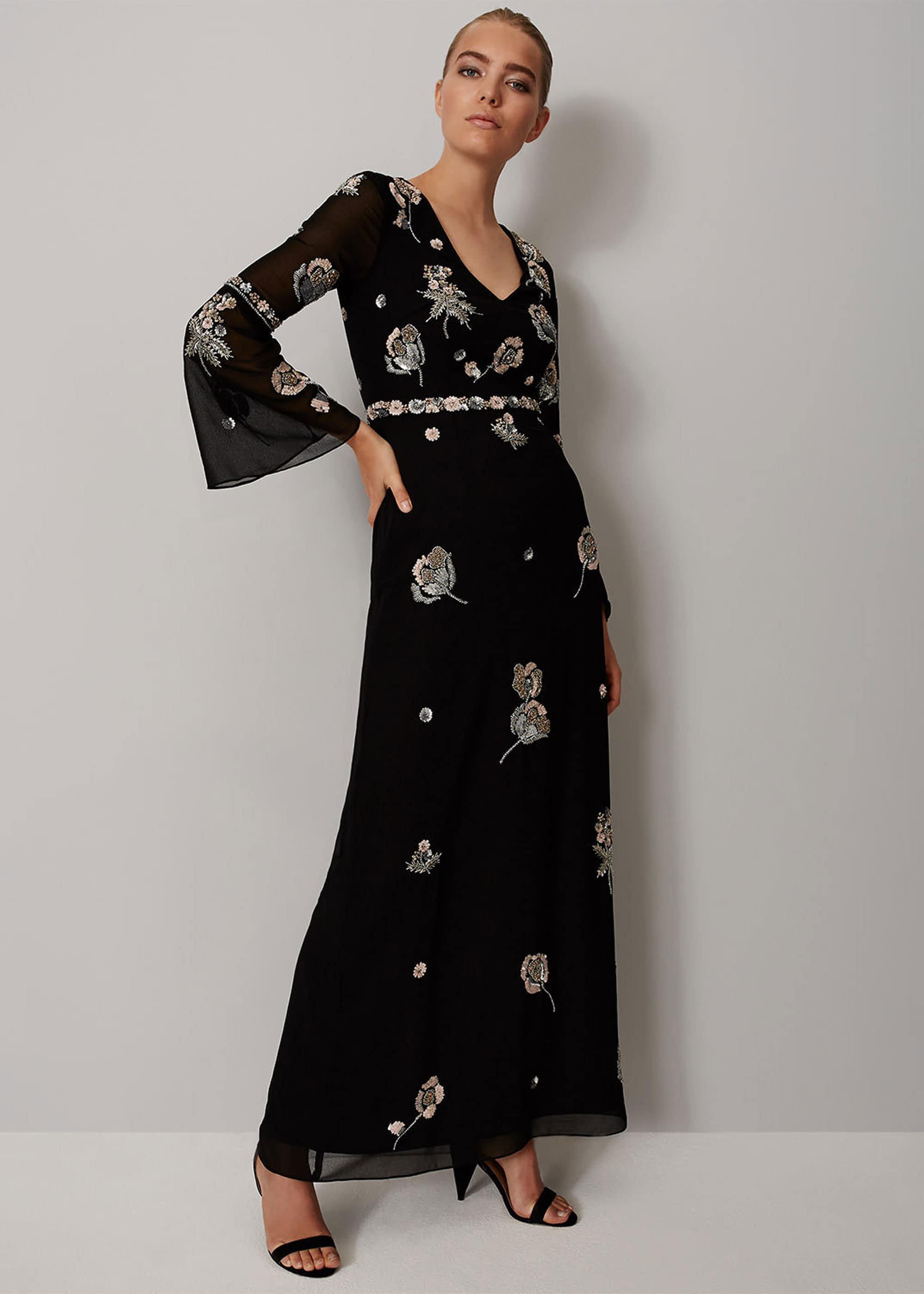 Miller Beaded Flower Maxi Dress