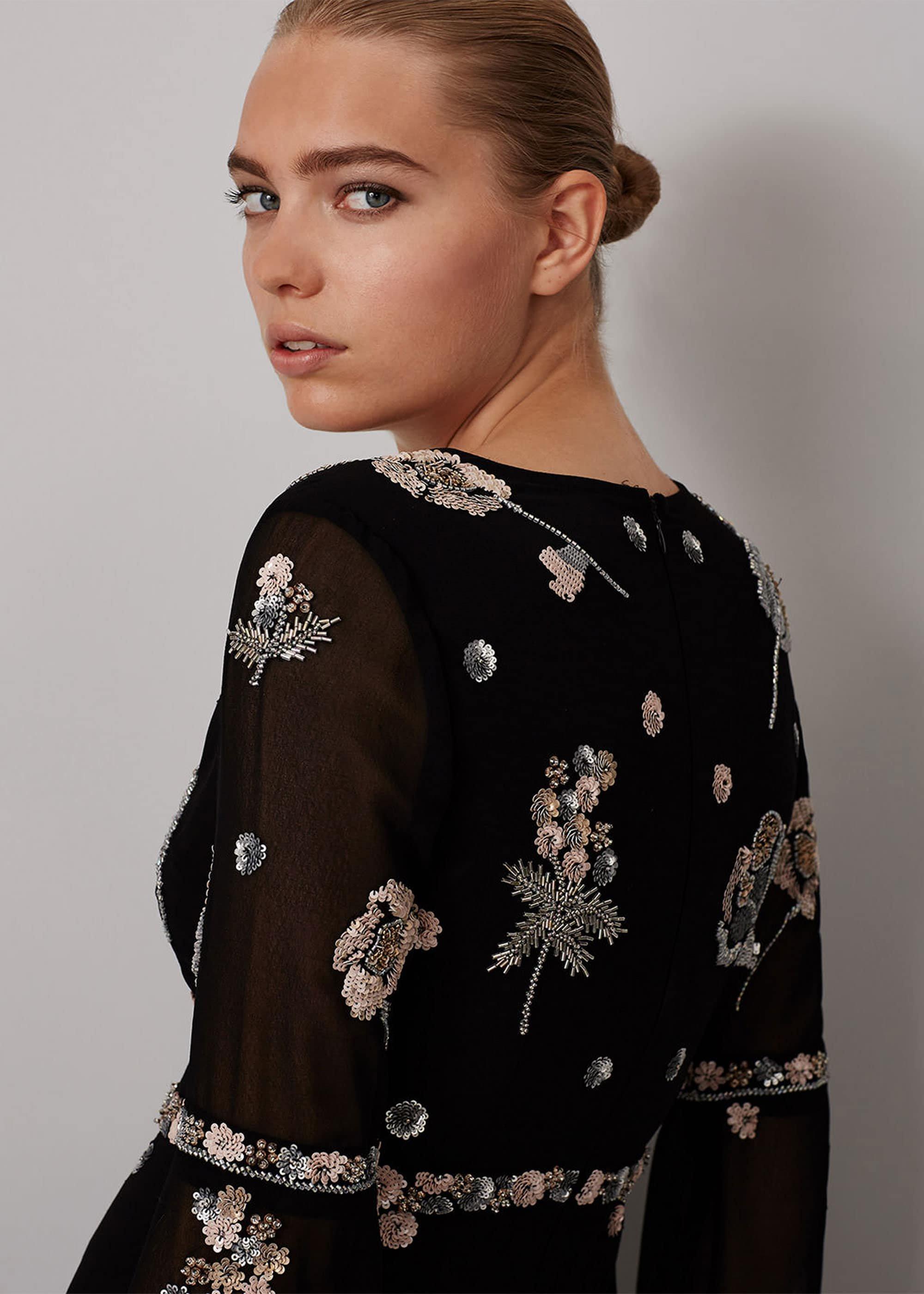 Miller Beaded Flower Maxi Dress
