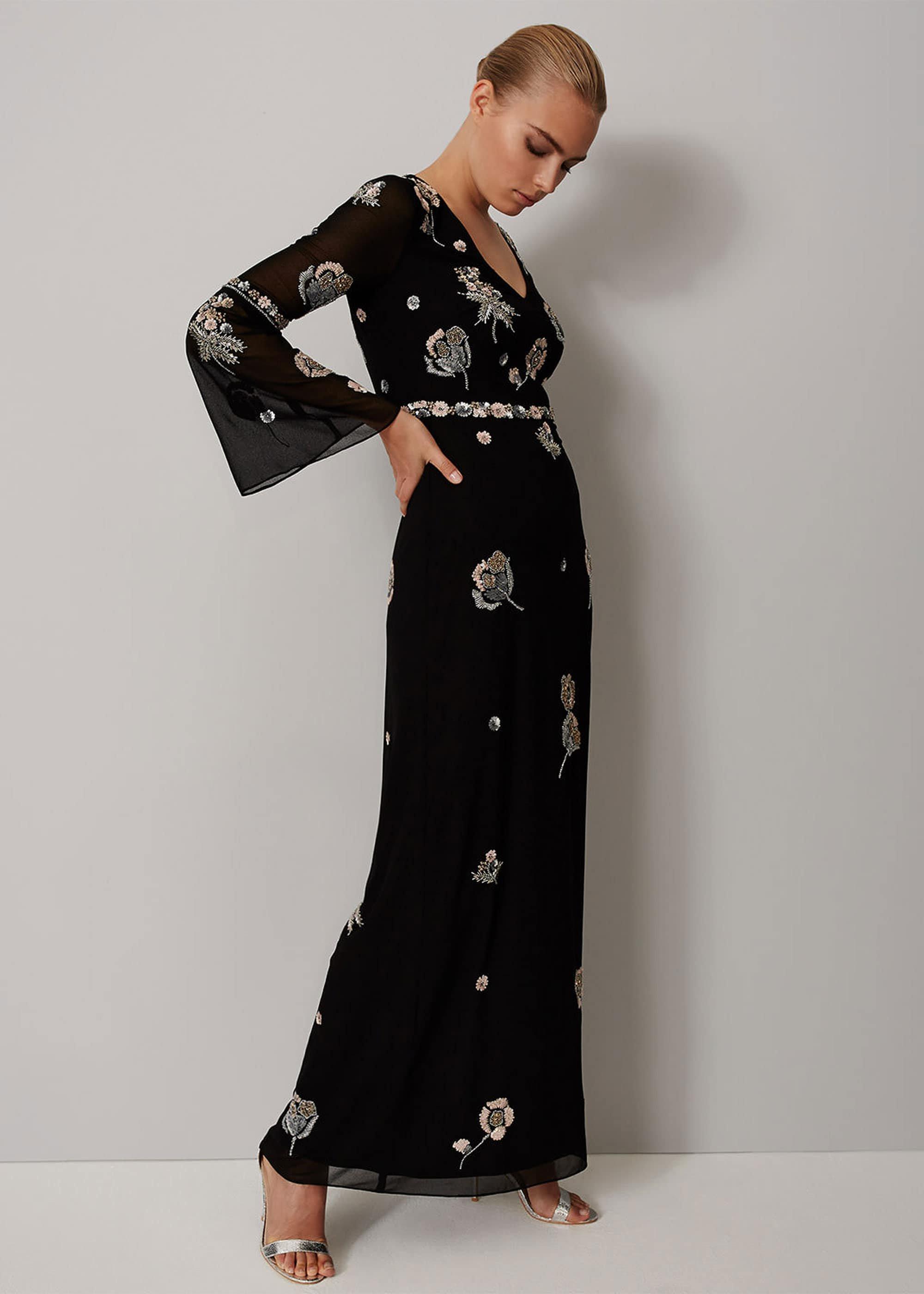 Miller Beaded Flower Maxi Dress