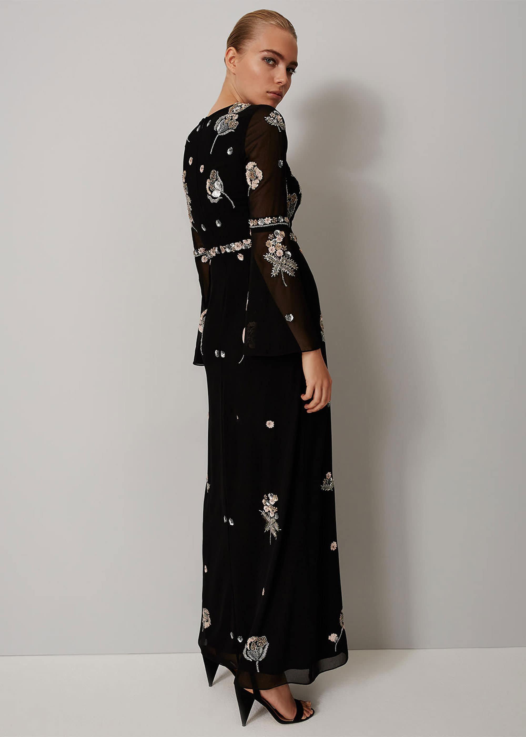Miller Beaded Flower Maxi Dress