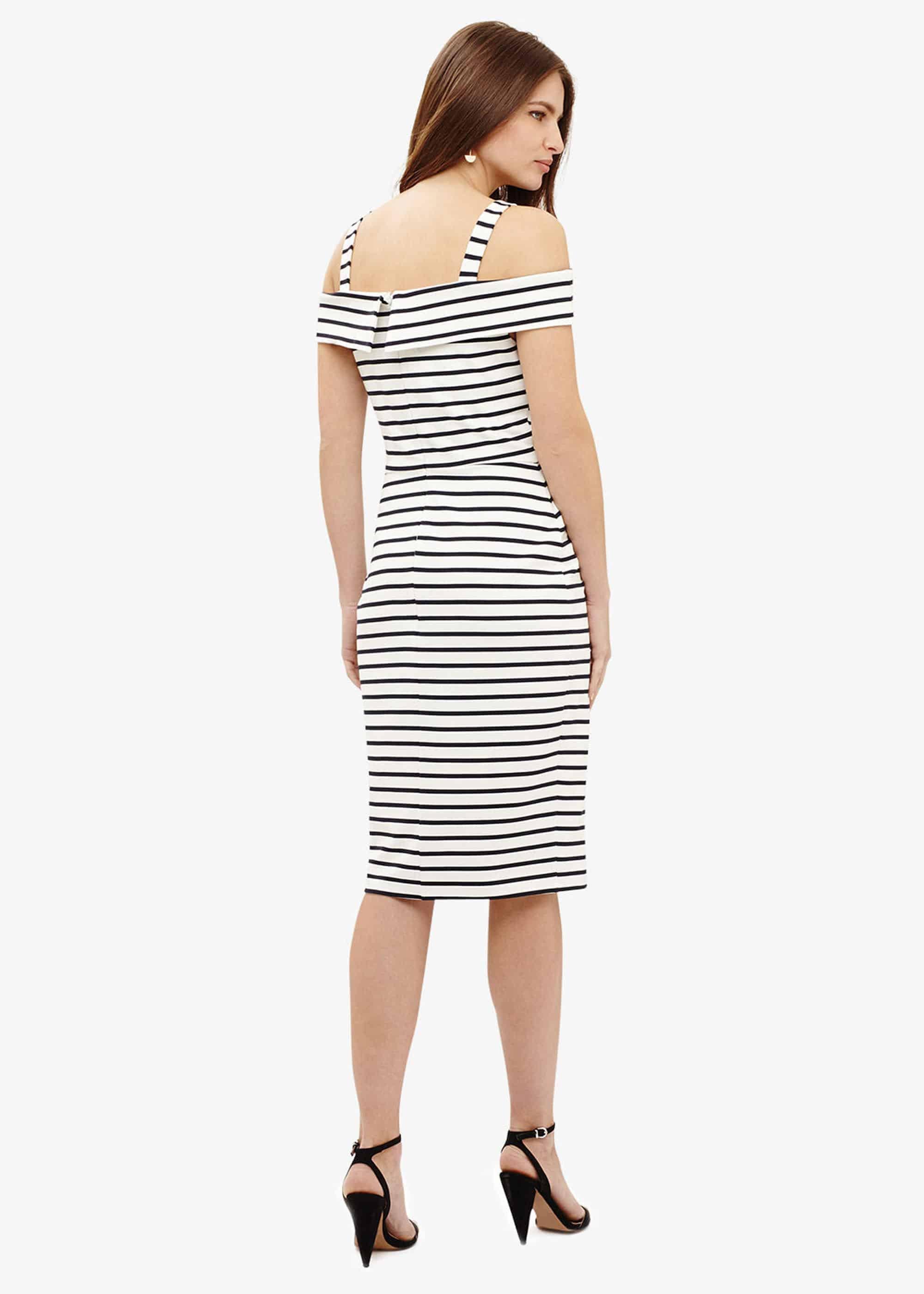 Shauna Striped Bardot Dress