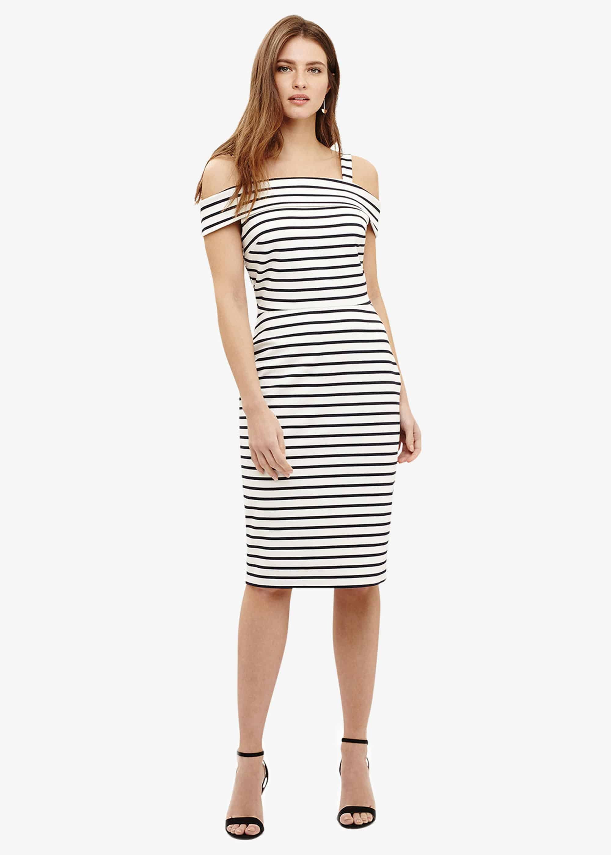 Shauna Striped Bardot Dress