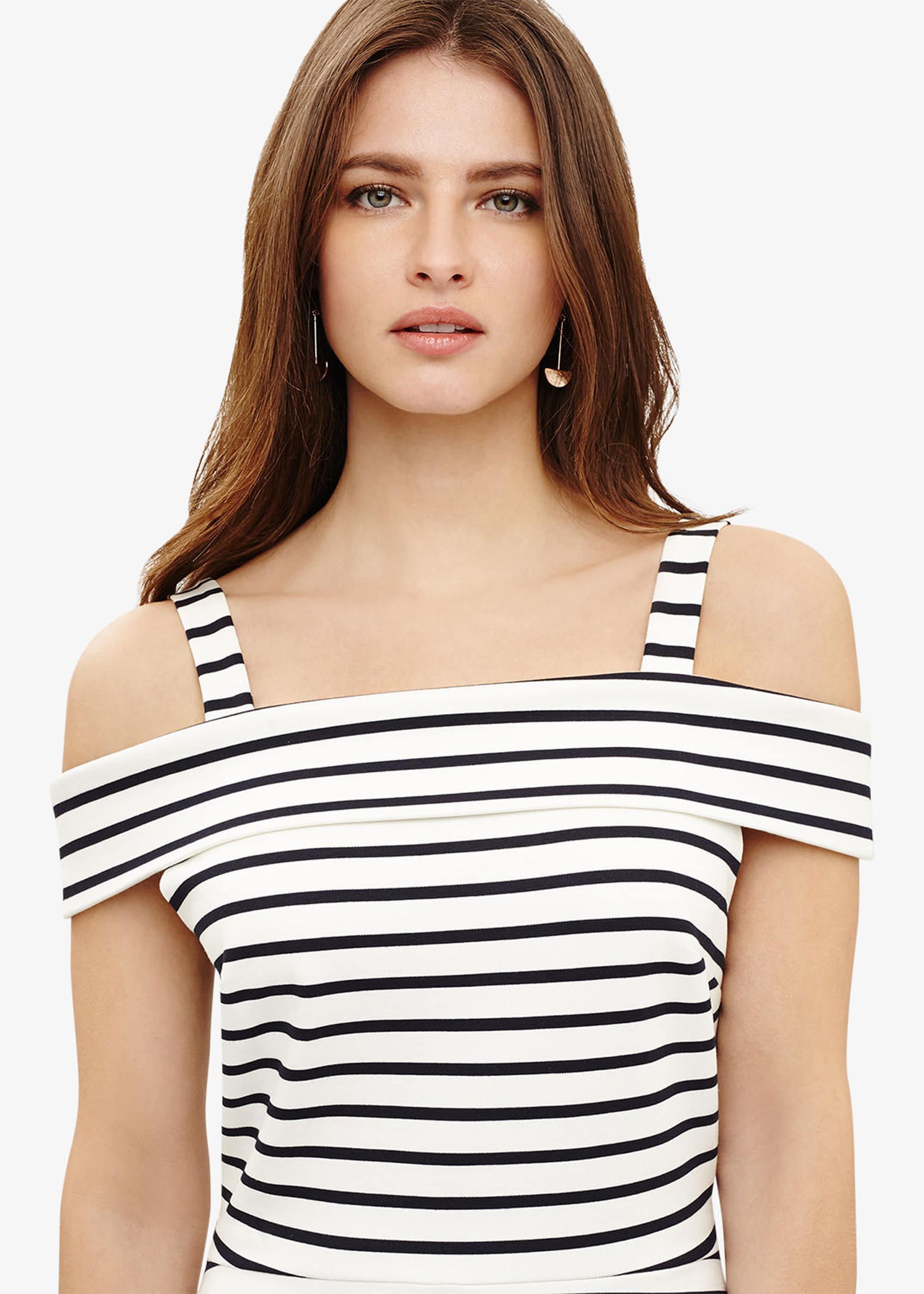 Shauna Striped Bardot Dress