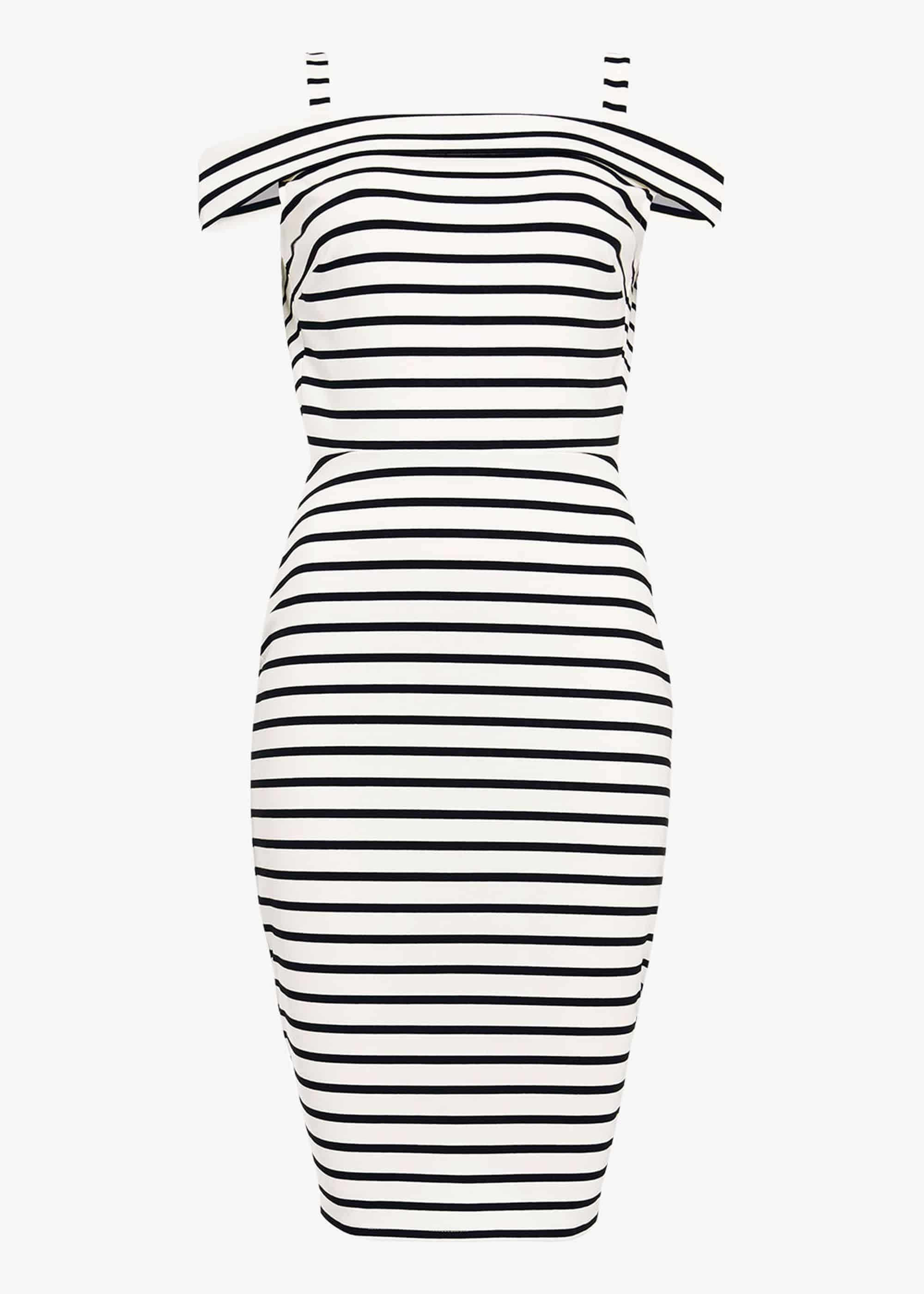 Shauna Striped Bardot Dress