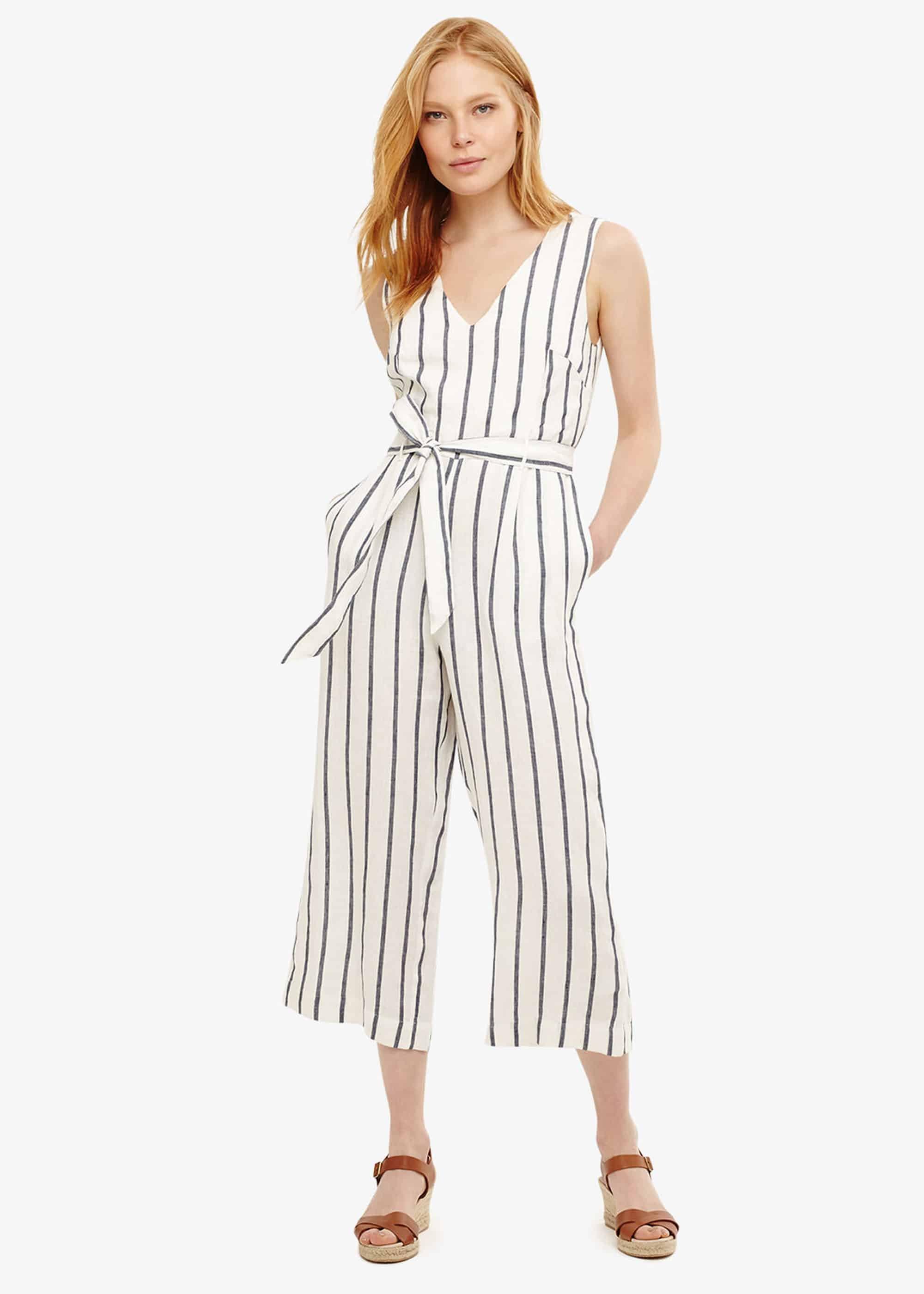 Jennie Linen Stripe Jumpsuit