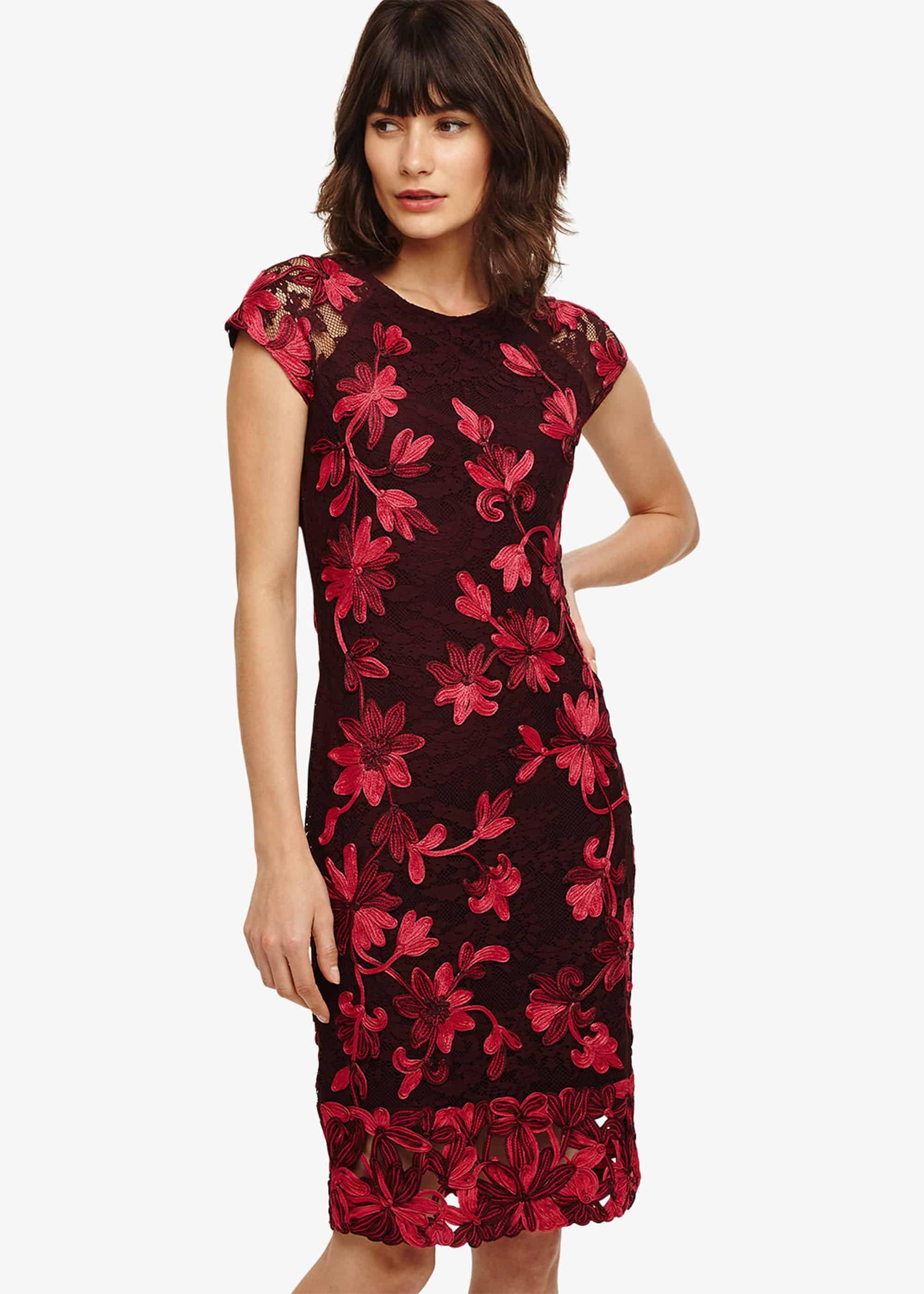 Chrissy Tapework Lace Dress