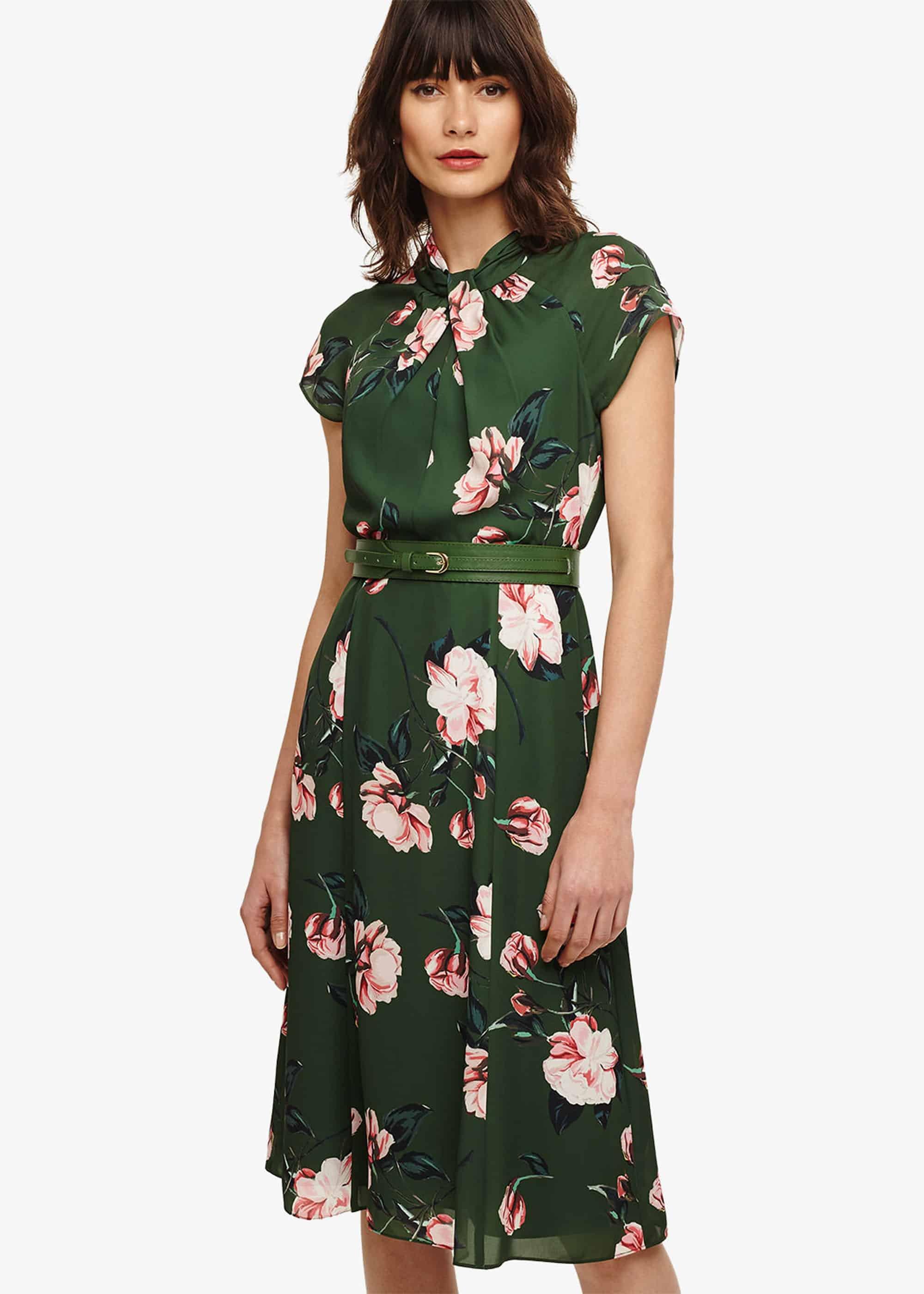 Helena Floral Belted Dress