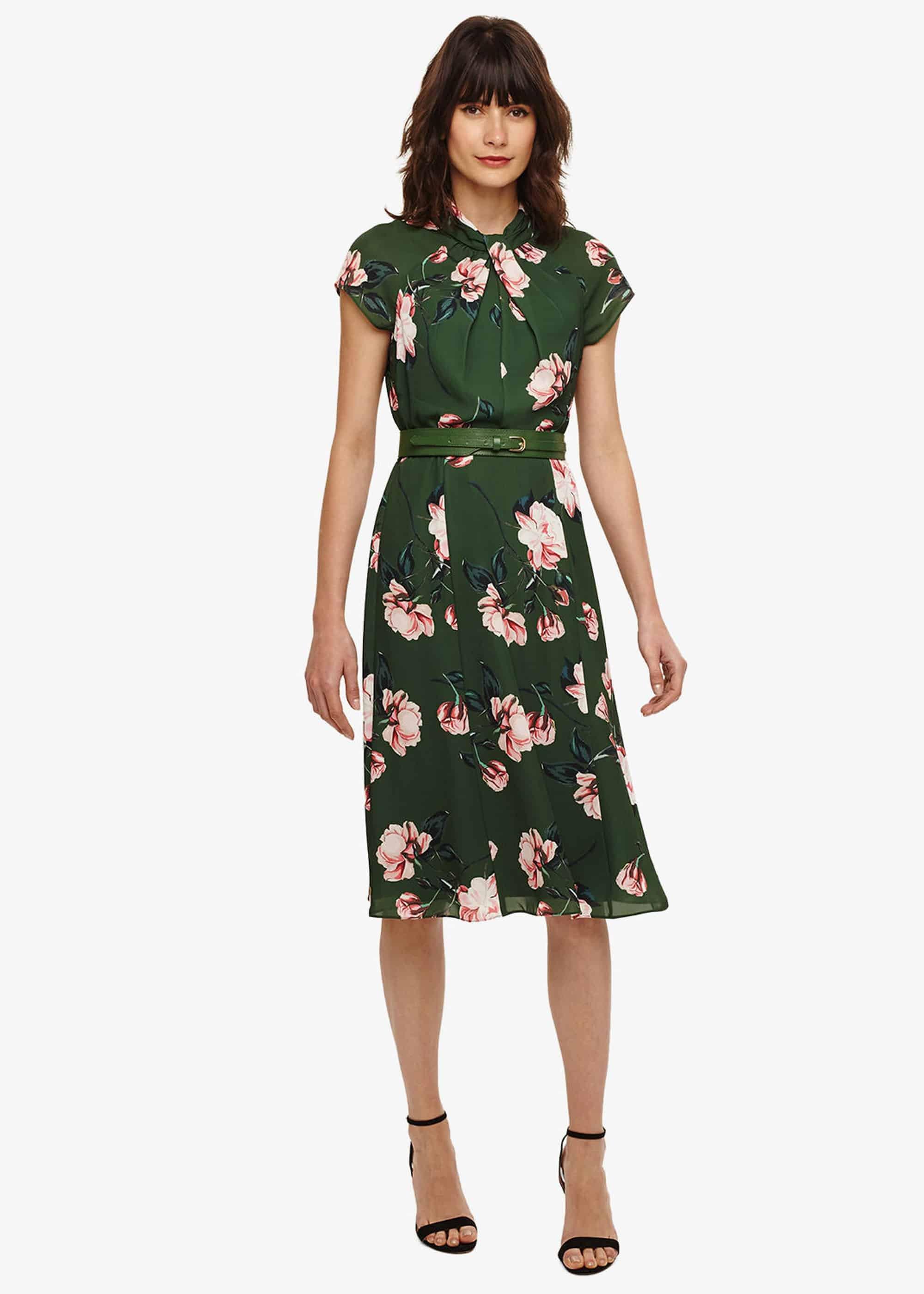 Helena Floral Belted Dress