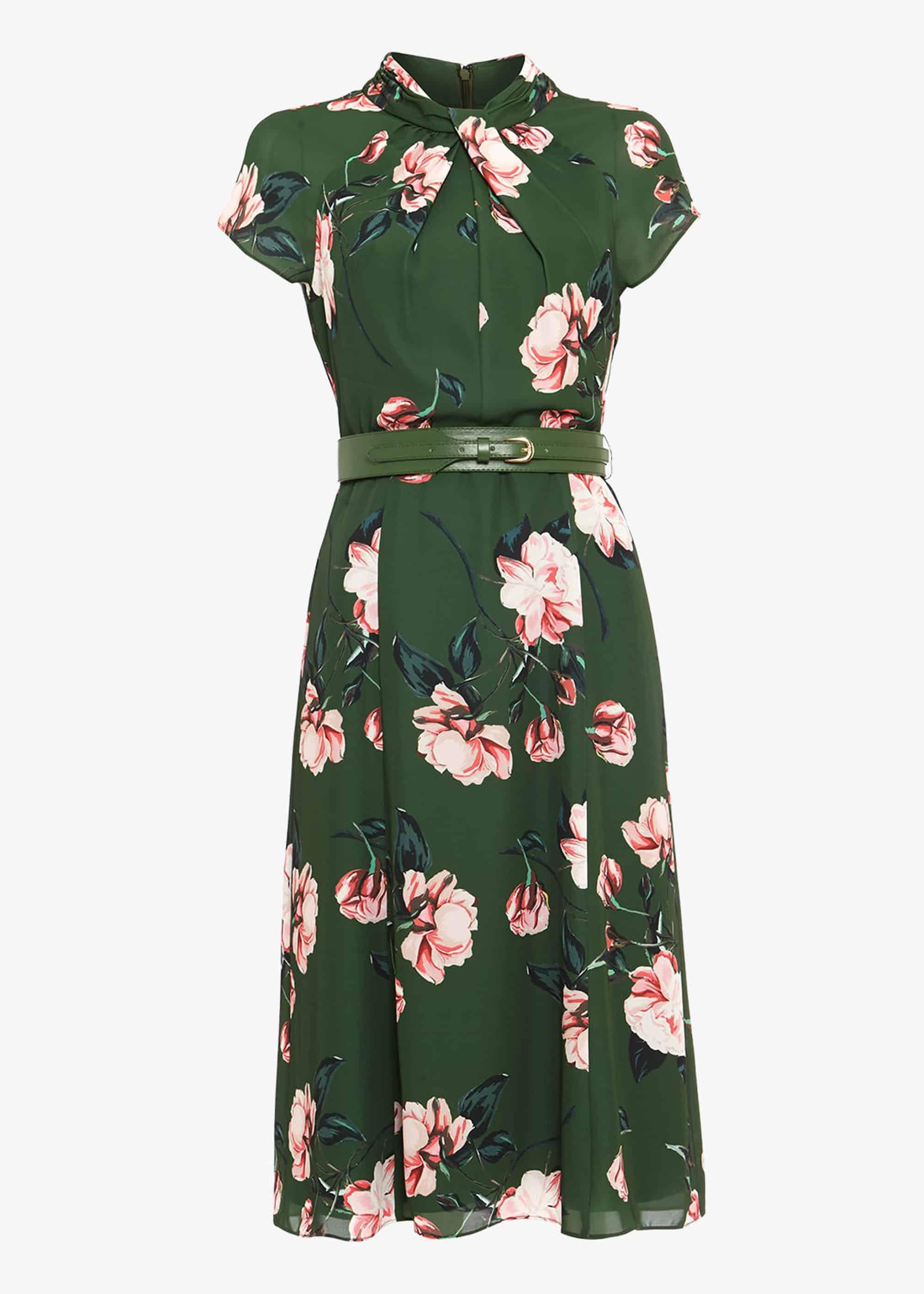 Helena Floral Belted Dress