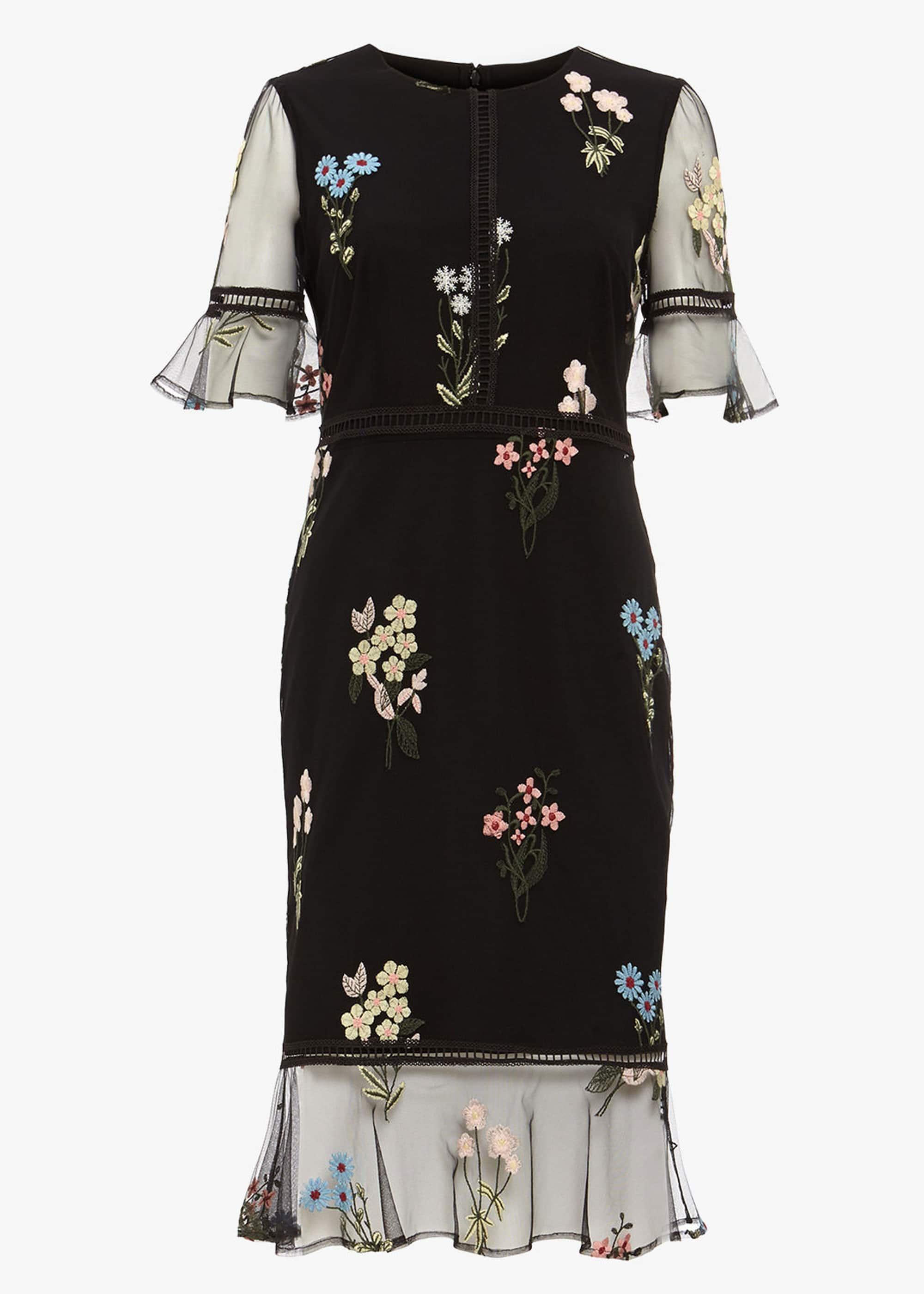 Ditsy Embroidered Dress