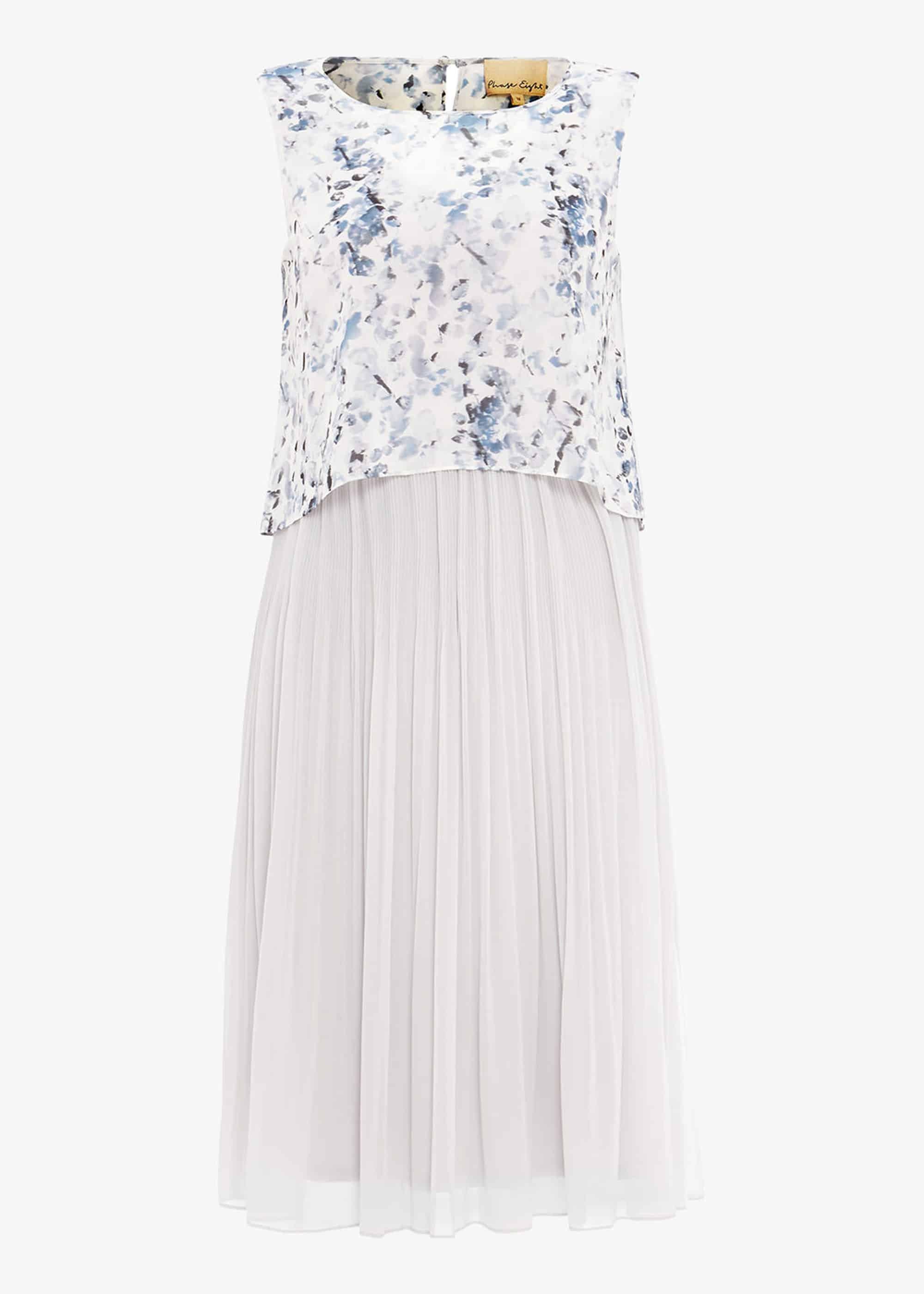 Agata Pleated Print Dress