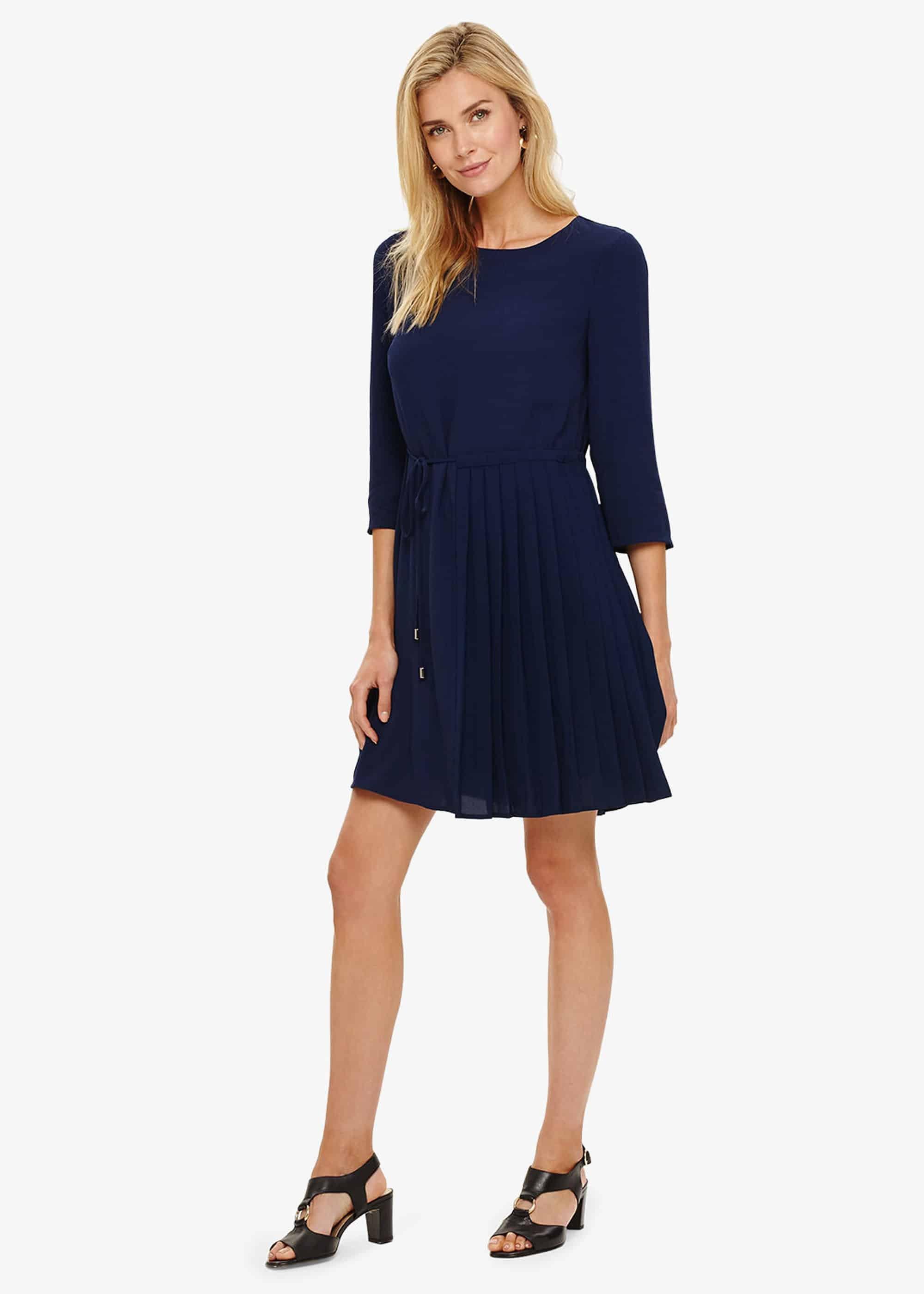 Michelle Side Pleat Dress