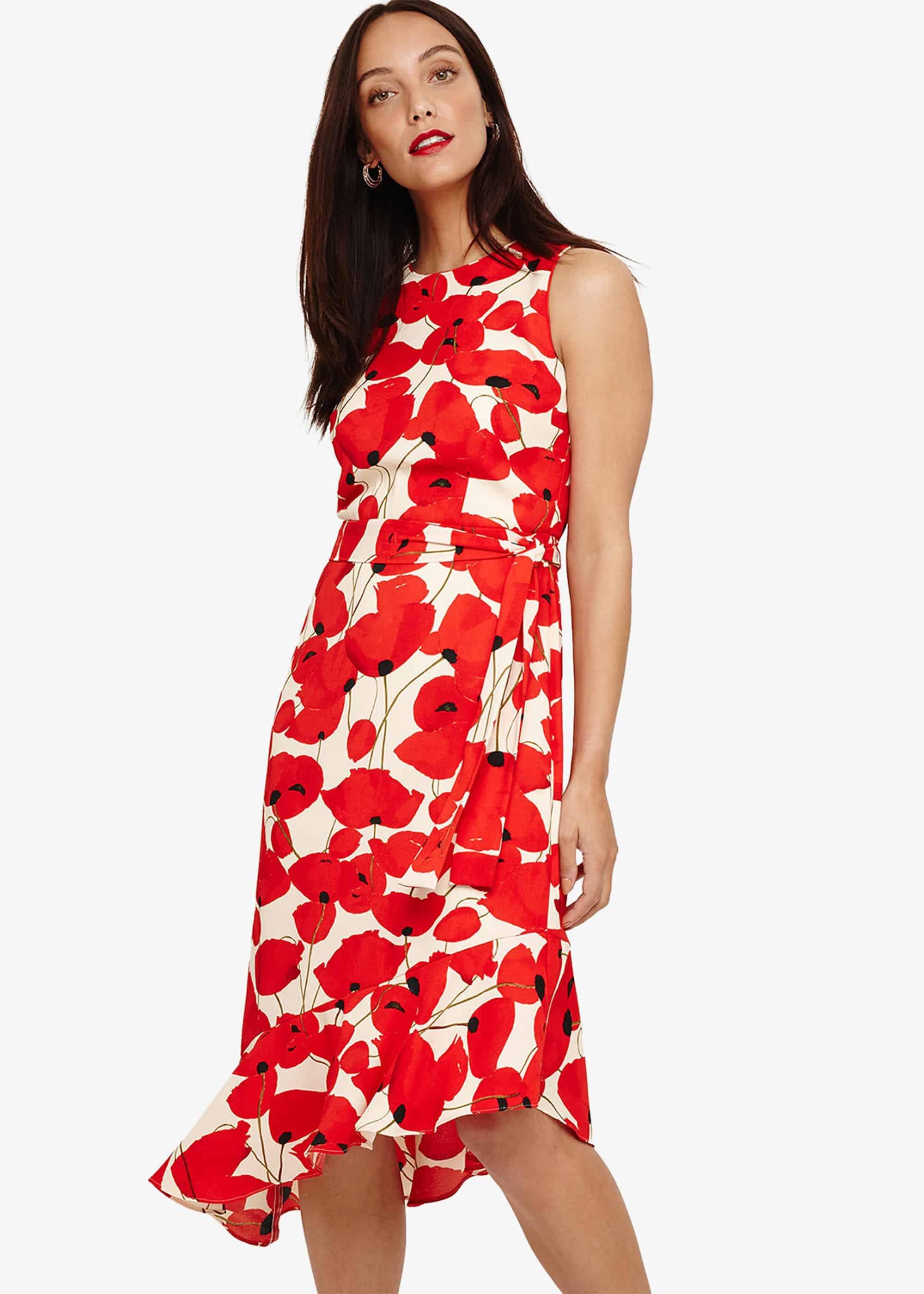 Dorothy Poppy Frill Dress | Phase Eight UK |