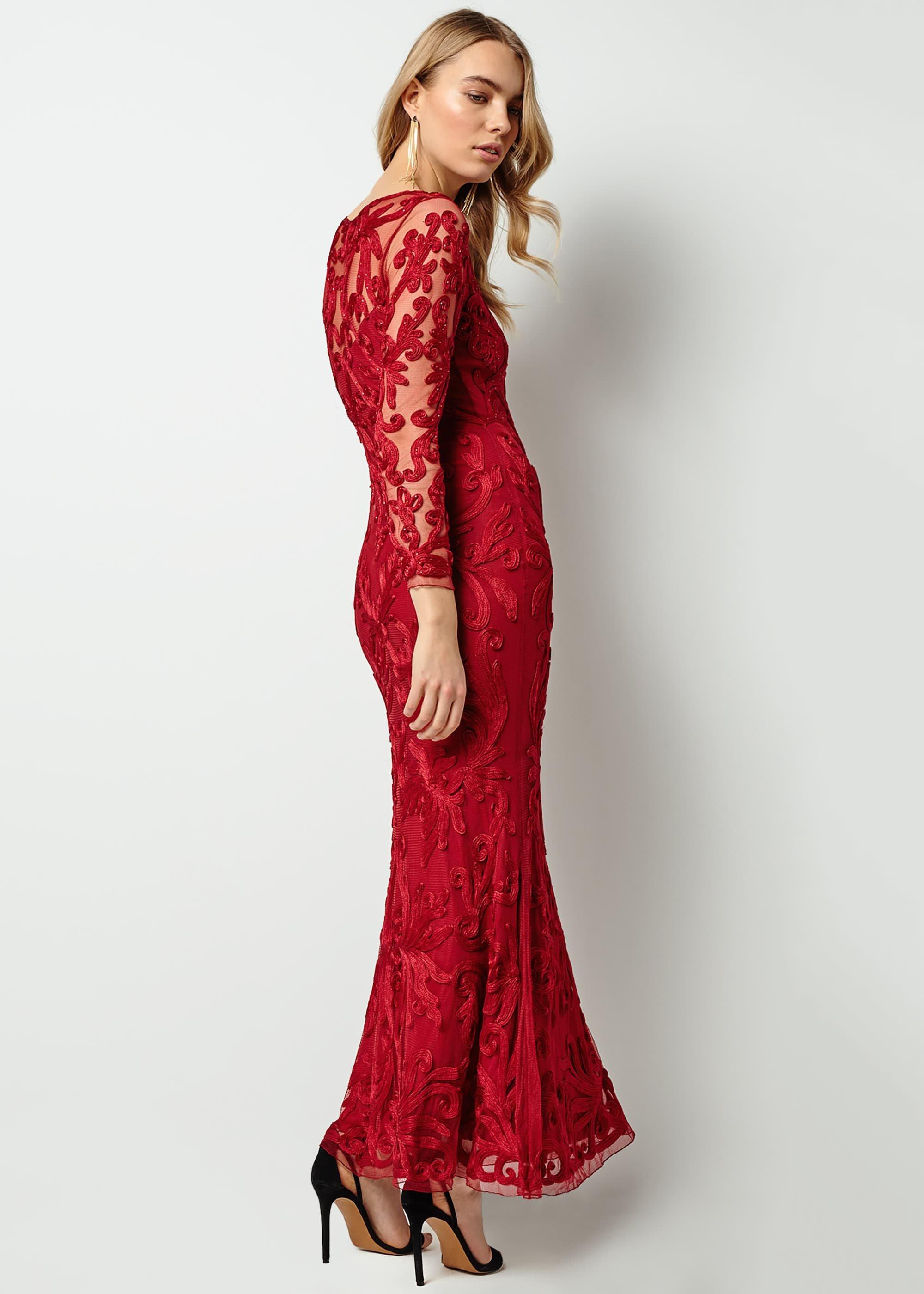Aubree Tapework Lace Maxi Dress